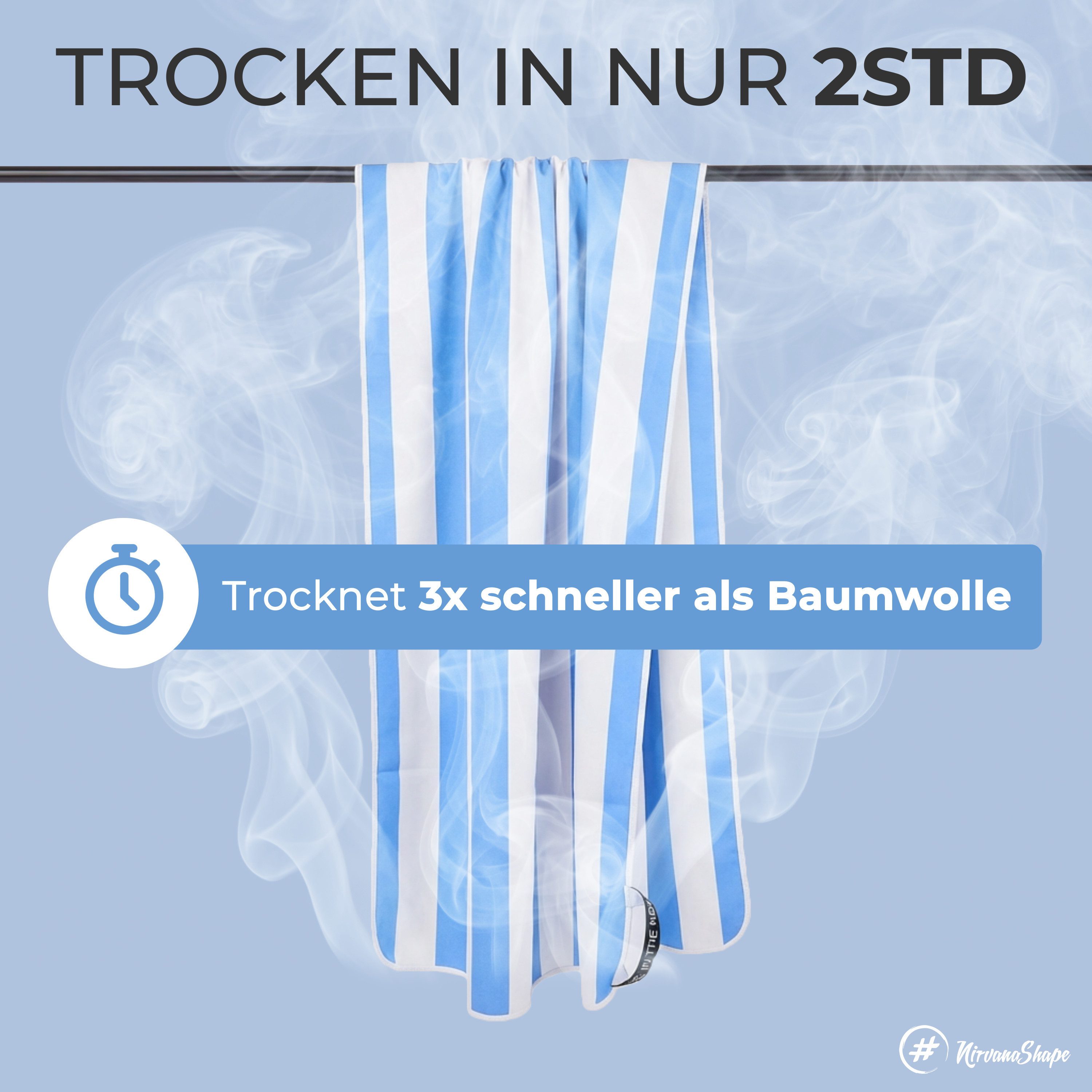 NirvanaShape Strandtuch Reise Handtuch Strandtuch XXL - Strandhandtuch, Mikrofaser Badetuch – Bild 5 von 5