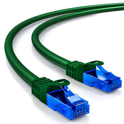 deleyCON deleyCON 25m CAT6 Patchkabel Netzwerkkabel Ethernet LAN DSL Kabel Grün LAN-Kabel