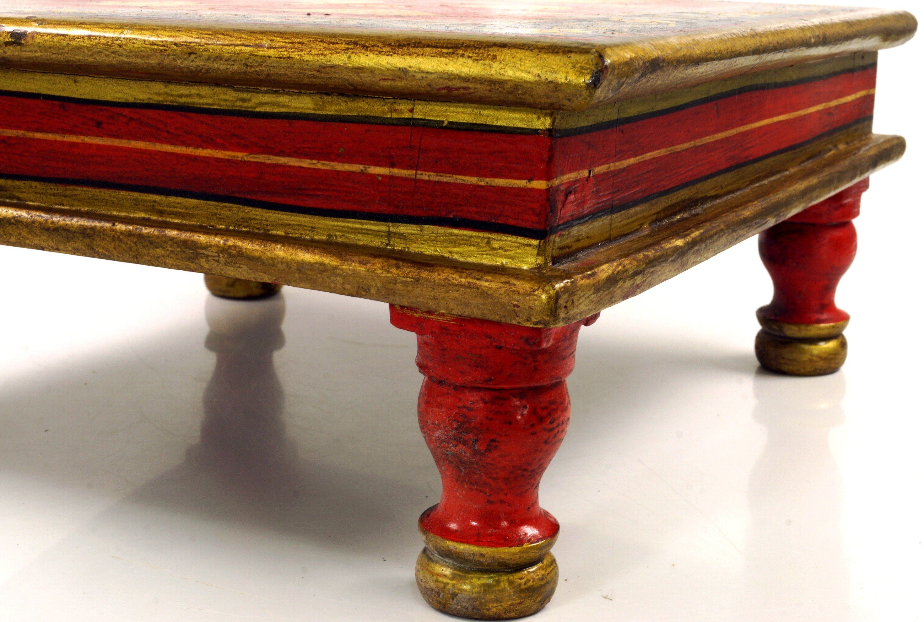 Guru-Shop Couchtisch Bemalter kleiner Tisch, Minitisch, Blumenbank -..