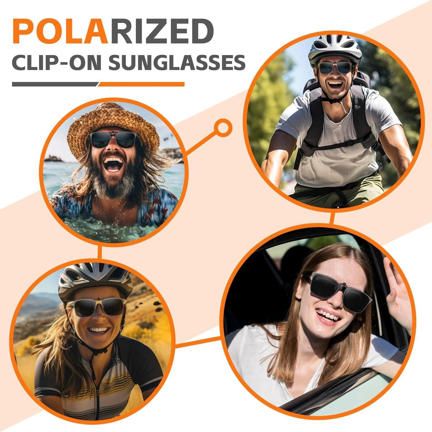 LuxusKollektion Sonnenbrille Polarisierte Clip-On Sonnenbrille UV400 günstig online kaufen