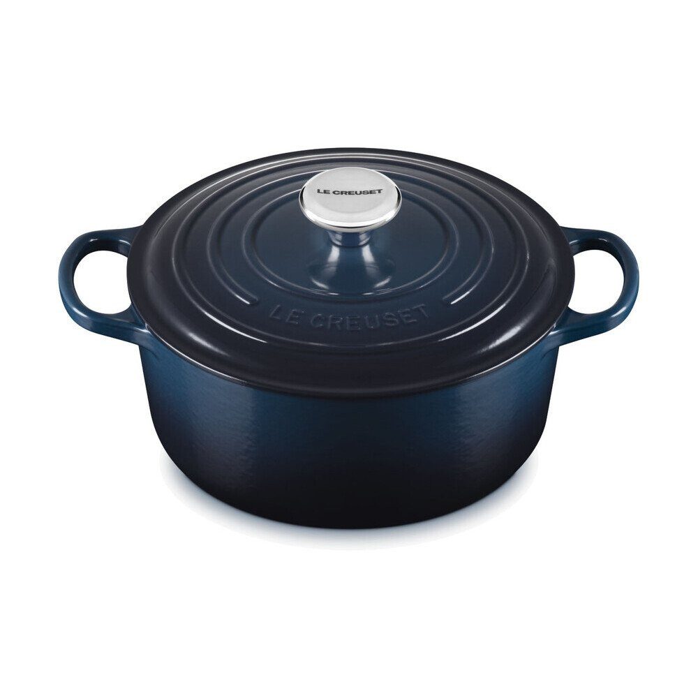 LE CREUSET Bräter Bräter mit Deckel 24 cm Signature Nuit, Gusseisen
