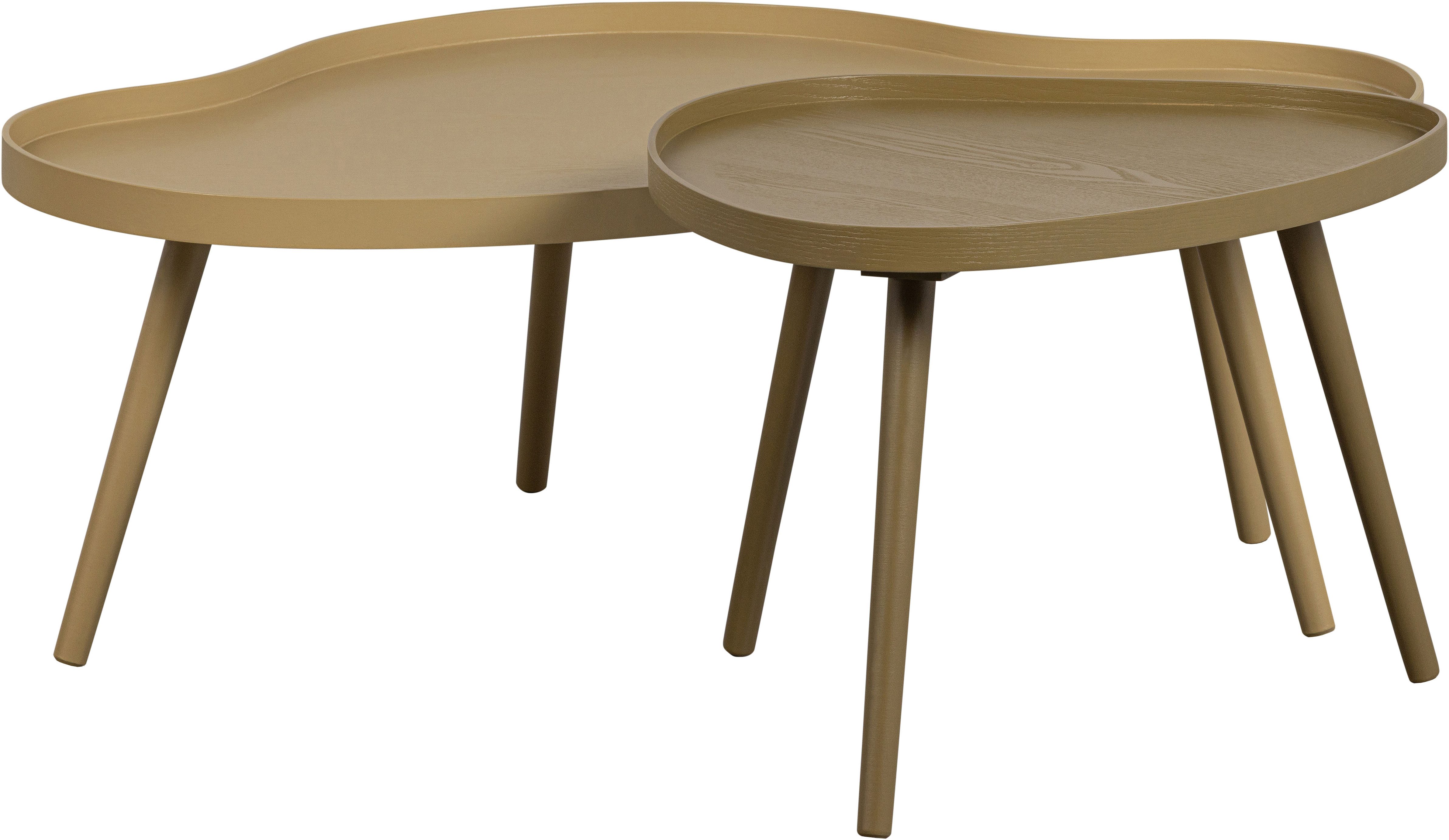 WOOOD Beistelltisch Mae aus MDF und Kiefernholz mit umlaufender Randerhöhung 100x58x35 cm, Rand 2 cm hoch, Tragkraft 5 kg, Beine konisch von Ø3 auf Ø1,5 cm