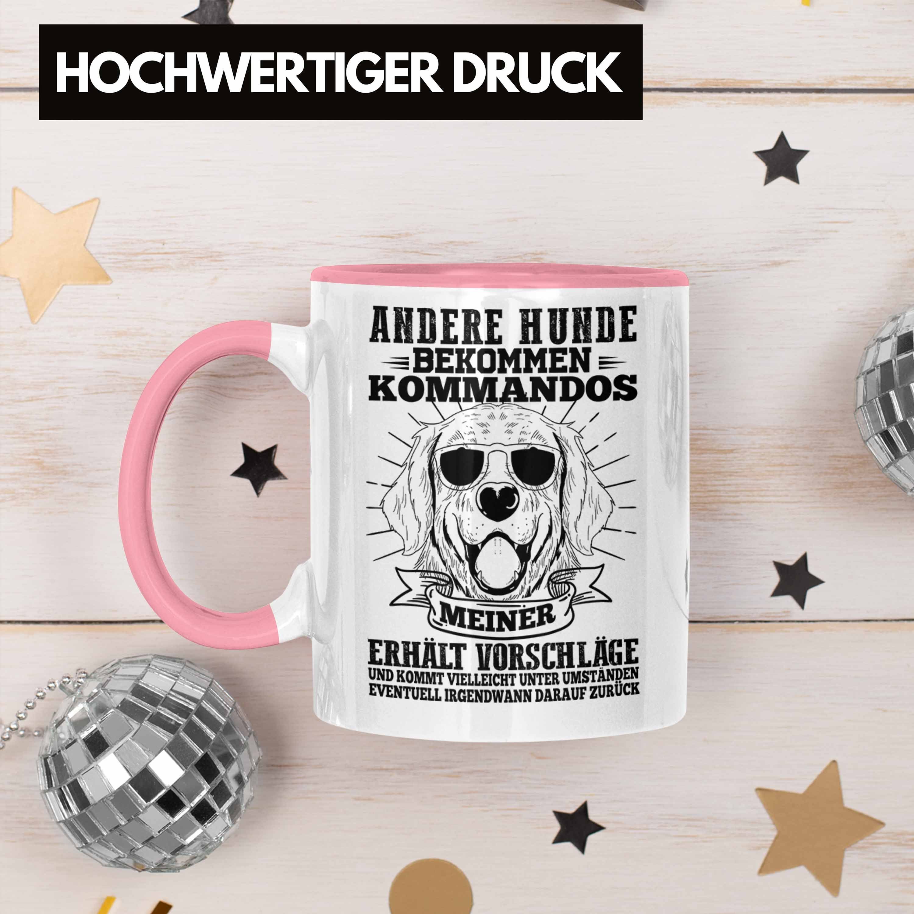 Frauchen Tasse Rosa Hunde Geschenk Hunde-Mama Andere Lustiger Tasse Soruch Kommandos Bekommen Trendation Hundebesitzer - Geschenkidee Trendation
