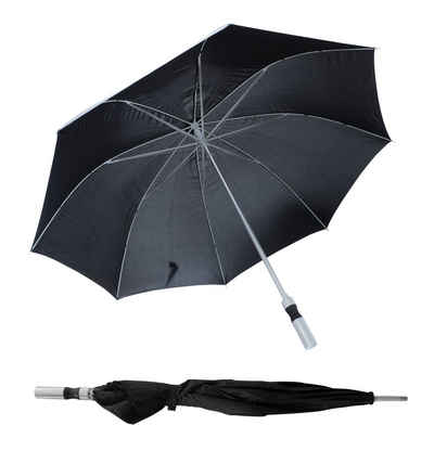 Spetebo Stockregenschirm Regenschirm 125 cm schwarz gerade, Stockschirm windfest mit Metallspitze