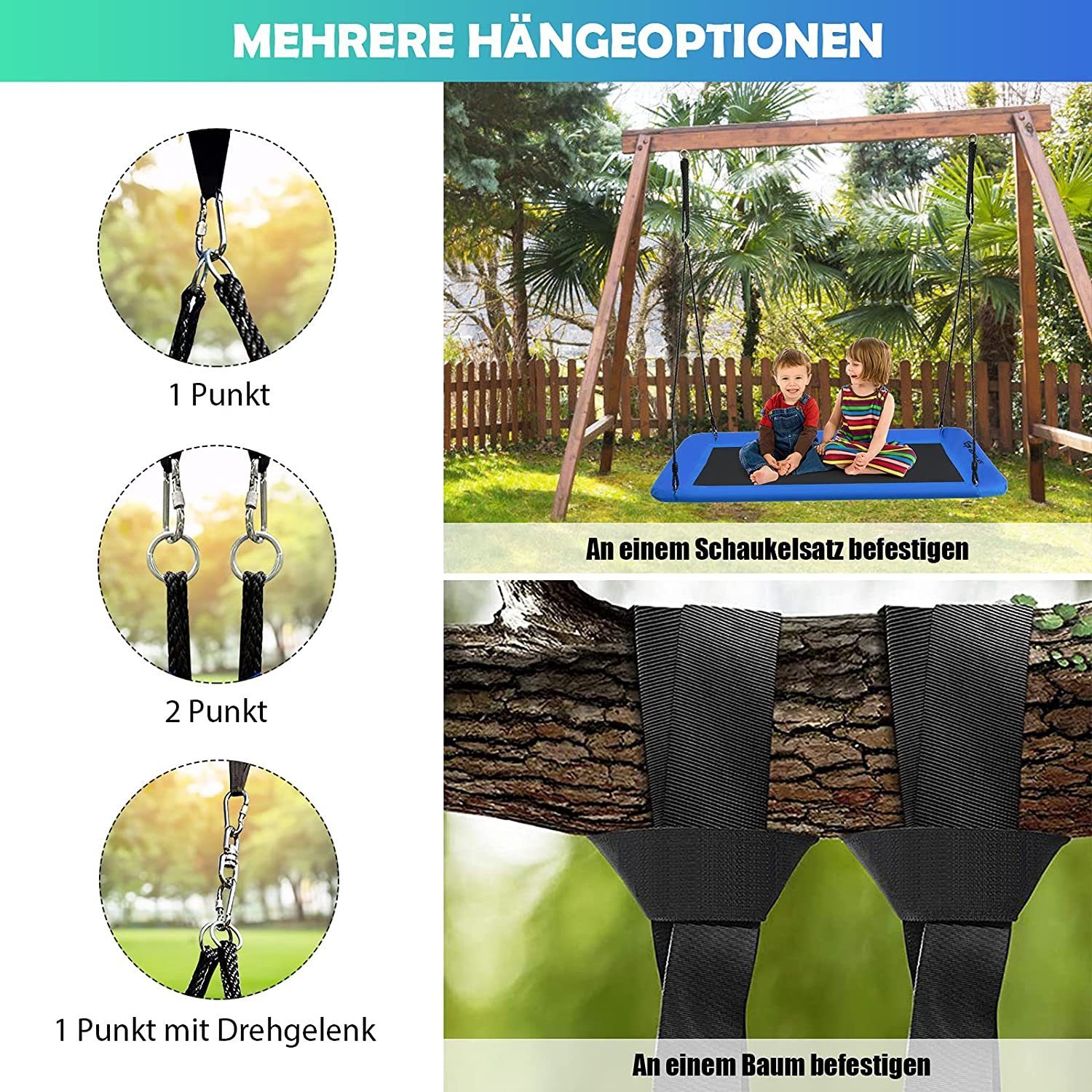 KOMFOTTEU Nestschaukel Hängeschaukel, 300kg Tragkraft, 150 günstig online kaufen