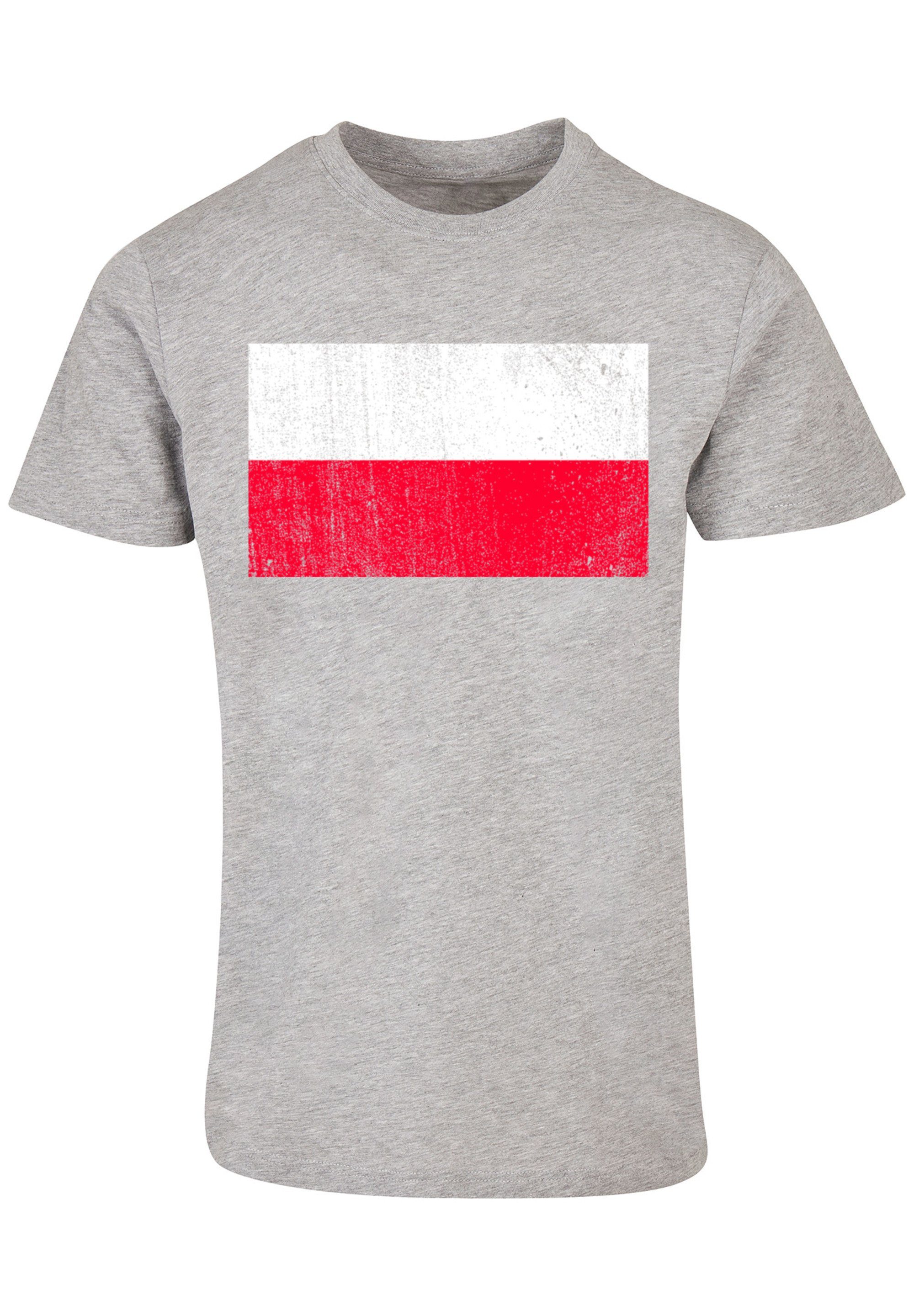 F4NT4STIC T-Shirt Polen distressed Flagge Print Poland