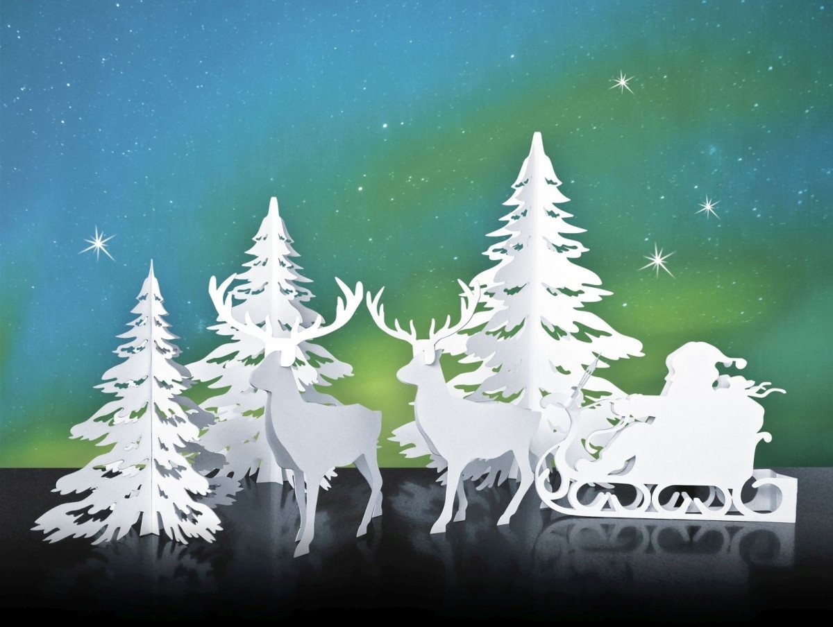 Thumbnail - Ursus - Ludwig Bähr Bastelfilz Winterliche Papierszenerie Santa's Schlitten