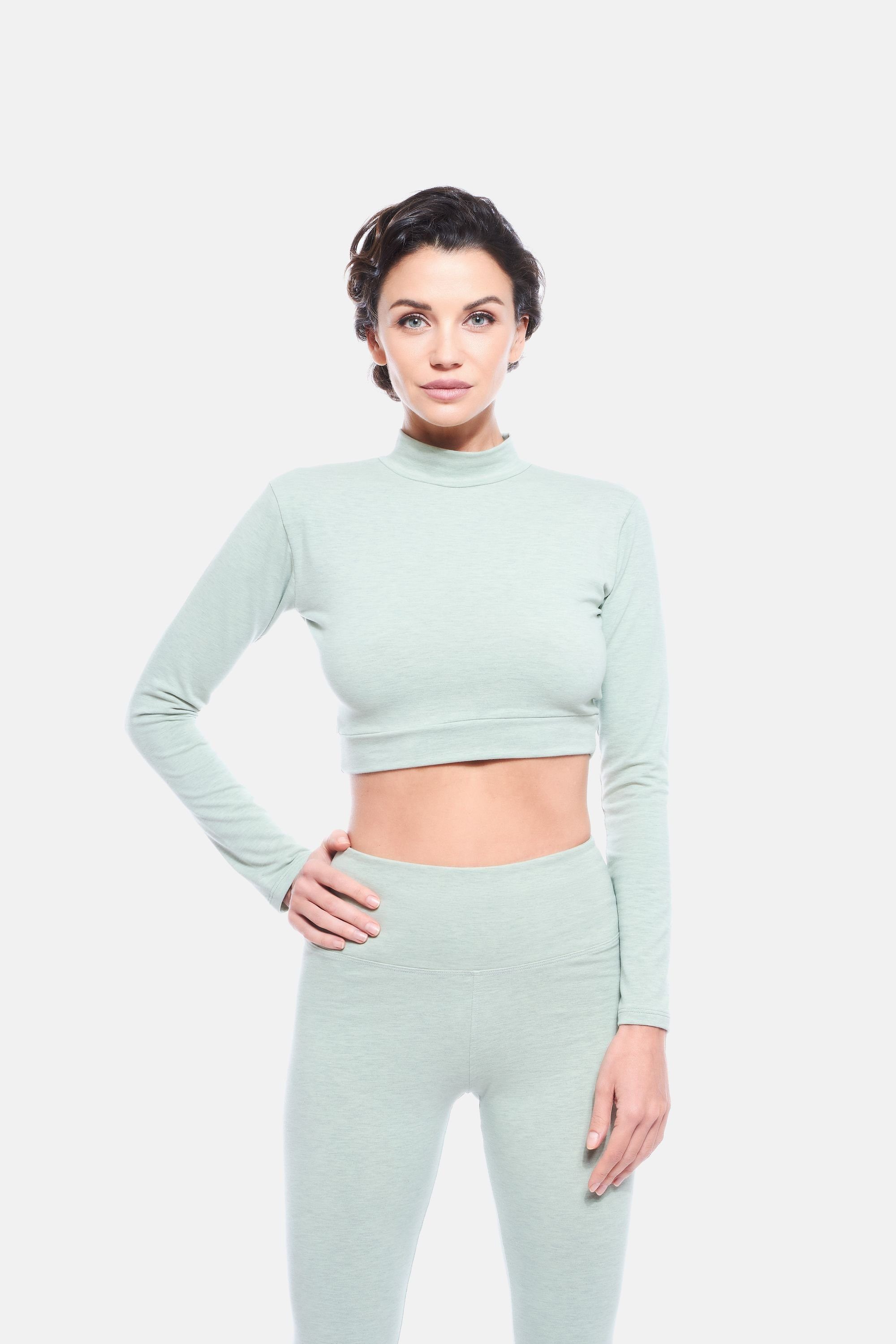 Evoni Crop-Top Damen Thermo Langarmshirt günstig online kaufen