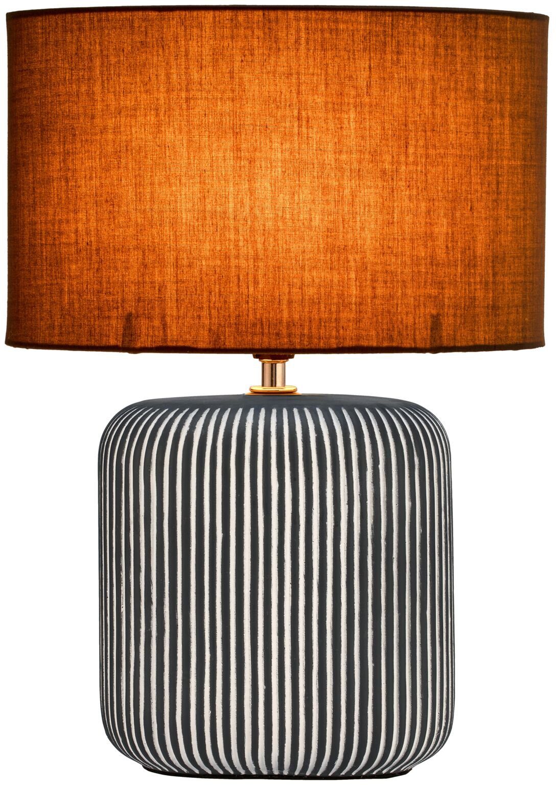 Timbers Tischleuchte »Shelter Island«, Hamptons Style, Tischlampe mit Textilschirm, Keramikfuß-HomeTrends