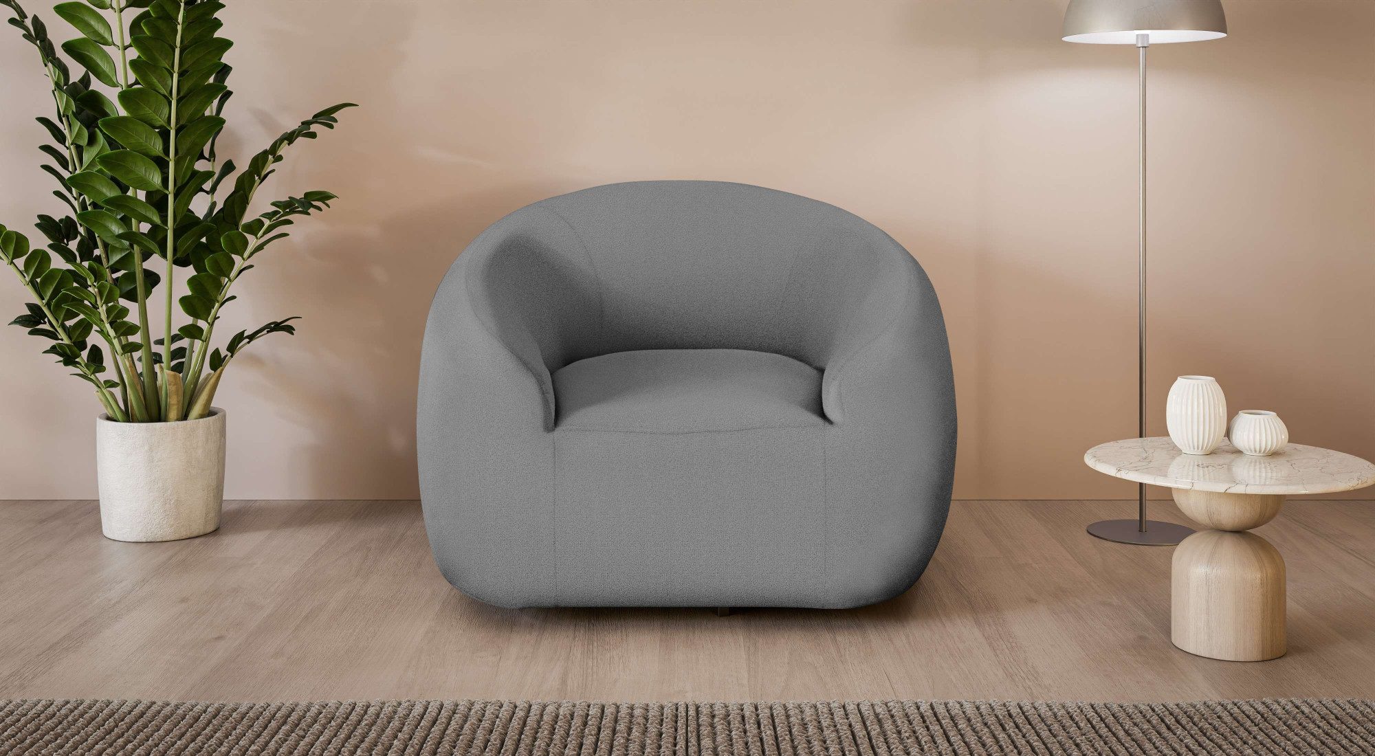 LeGer Home by Lena Gercke Drehsessel YANI Relaxsessel, Loungesessel, Maße B/T/H: 119/98/82 cm, organische Form, mit Wellenunterfederung, auch in Bouclé