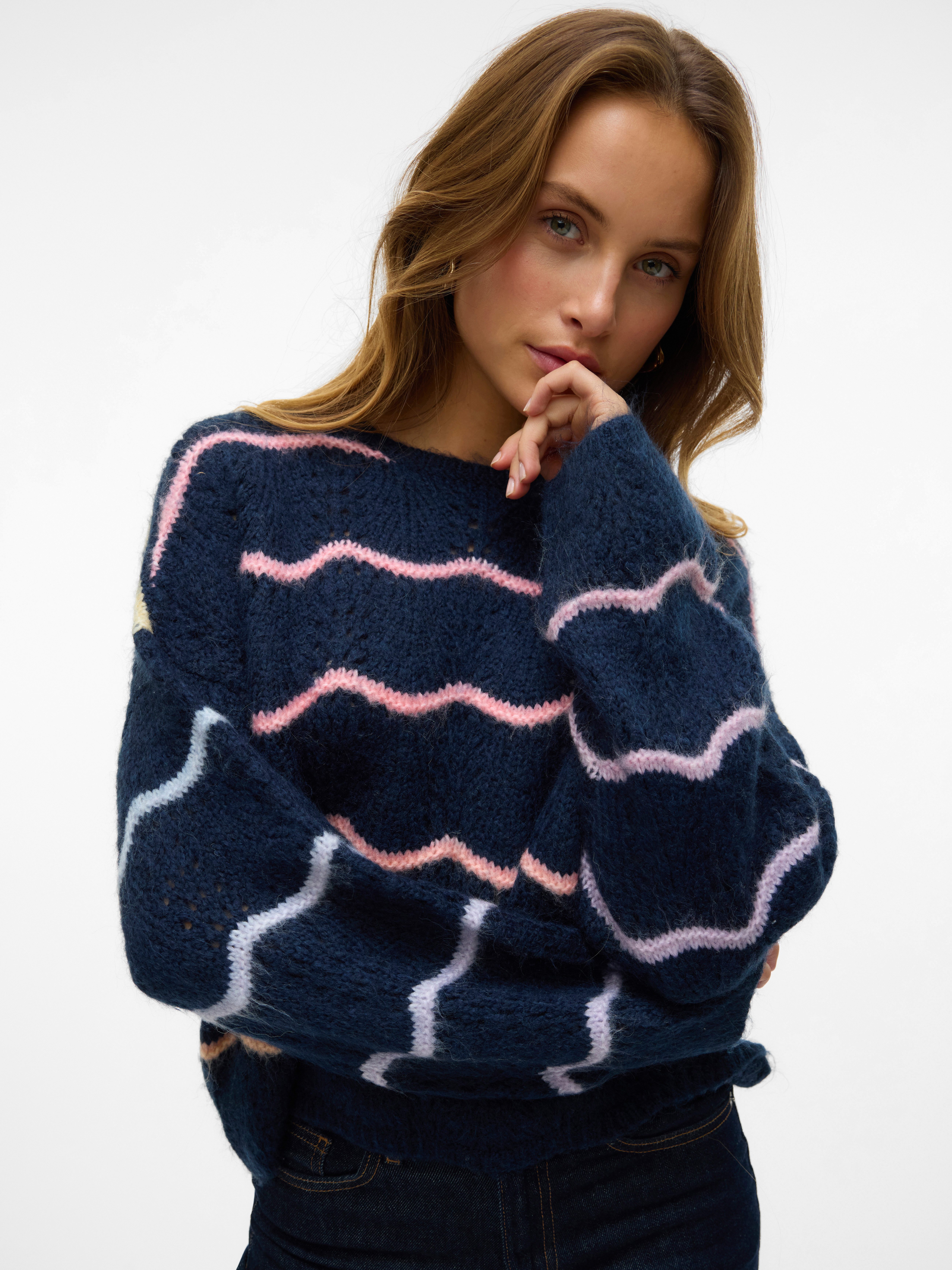Vero Moda Rundhalspullover VMHATTY LS O-NECK günstig online kaufen