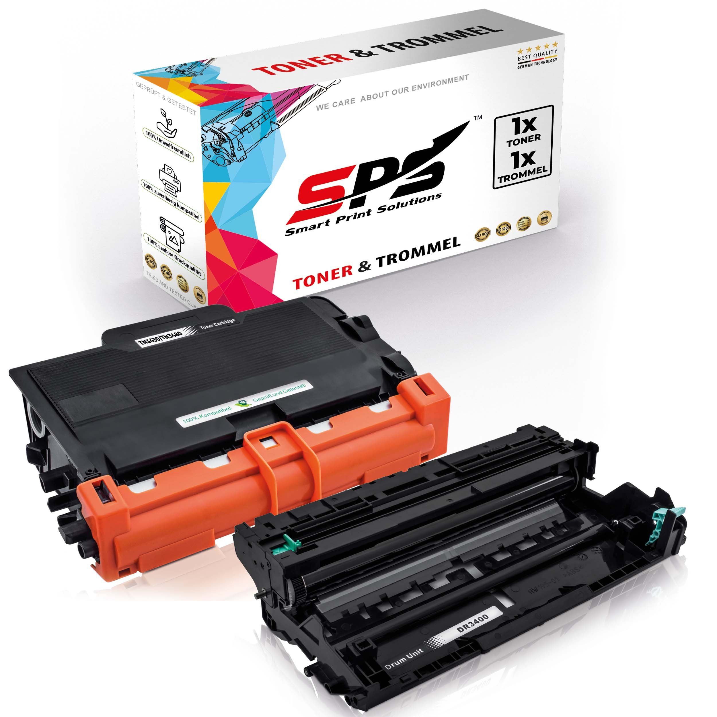 [Sieht elegant aus] SPS Tonerkartusche Kompatibel für Brother DCP-L5502DN (2er TN-3430, DR-3400 Pack)