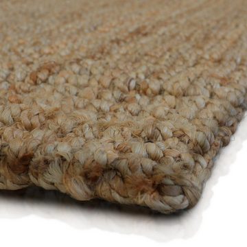 Teppich Urbano, Erhältlich in 2 Farben & 6 Größen, Wohnteppich, ideal im Wohnzimmer, Floordirekt, rechteckig, Höhe: 17 mm, Bouclé, Jute, Handgewebt