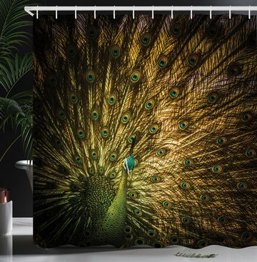 Abakuhaus Duschvorhang Moderner Digitaldruck mit 12 Haken auf Stoff Wasser Resistent Breite 175 cm, Höhe 180 cm, Pfau Exotische dunkle Federn