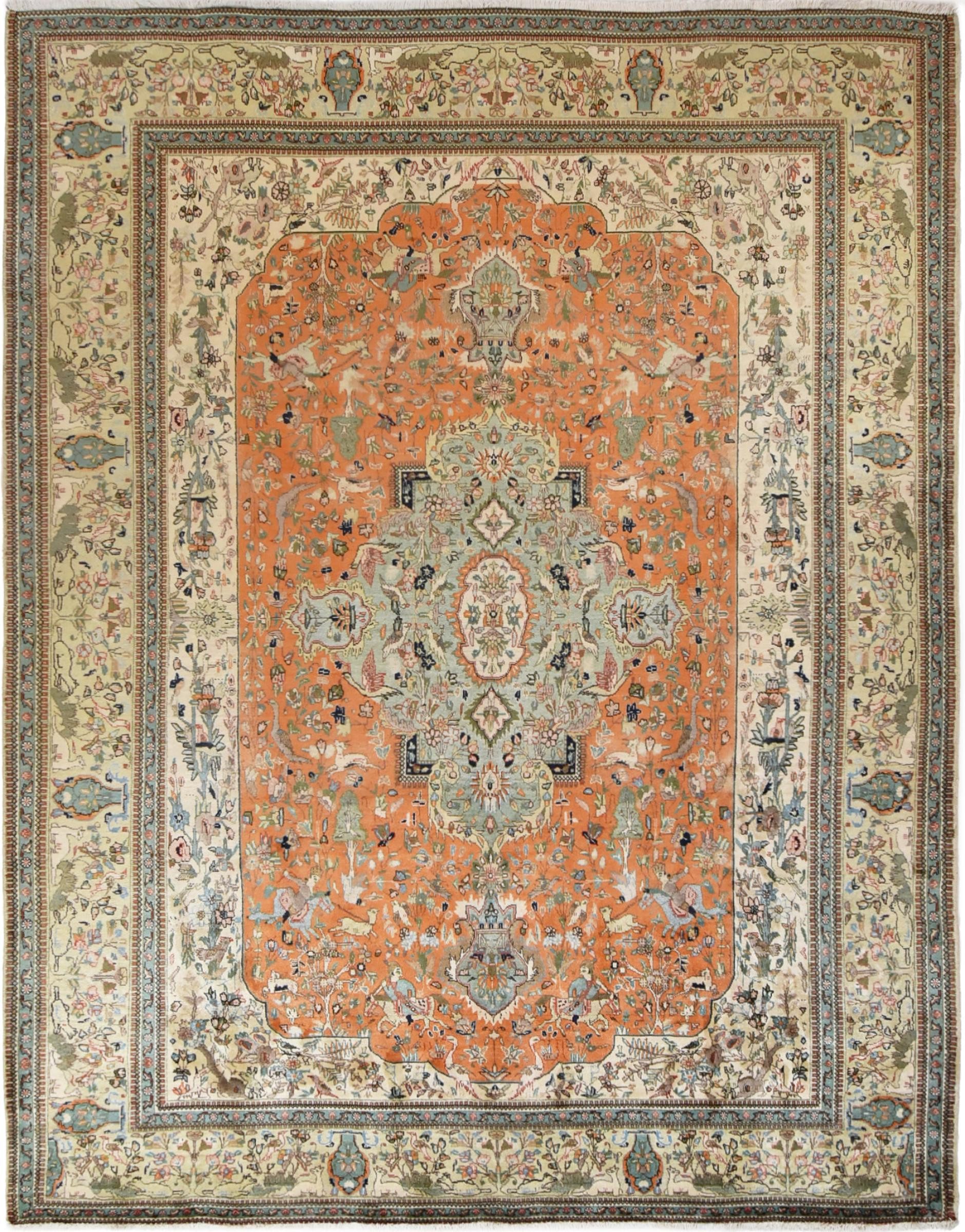 Nain Trading Orientteppich Täbriz Tabatabai 296x371 Handgeknüpfter Orientteppich, rechteckig, Höhe: 12 mm