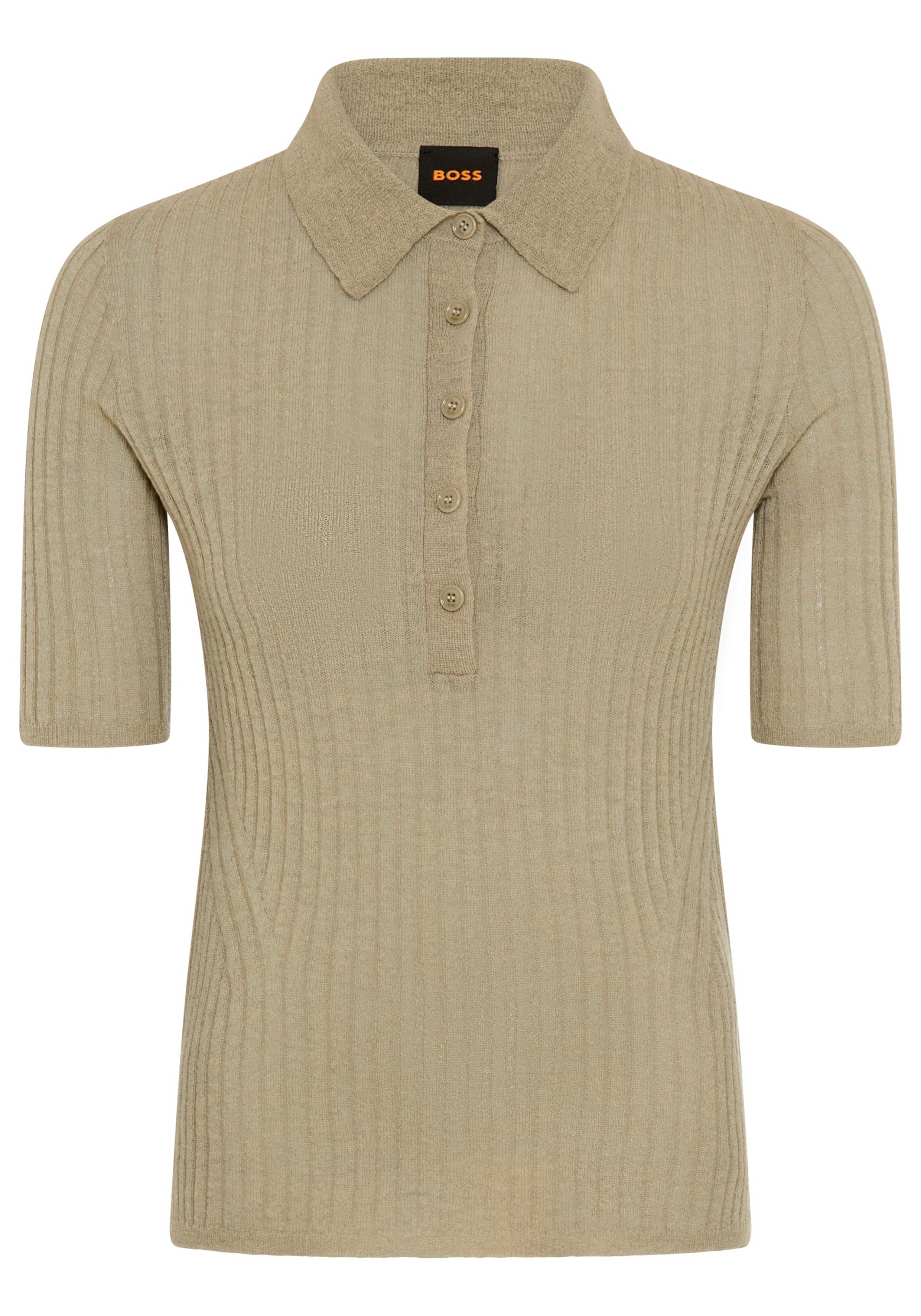BOSS ORANGE Kurzarmpullover Fugano Premium Damenmode aus Schurwollmischung