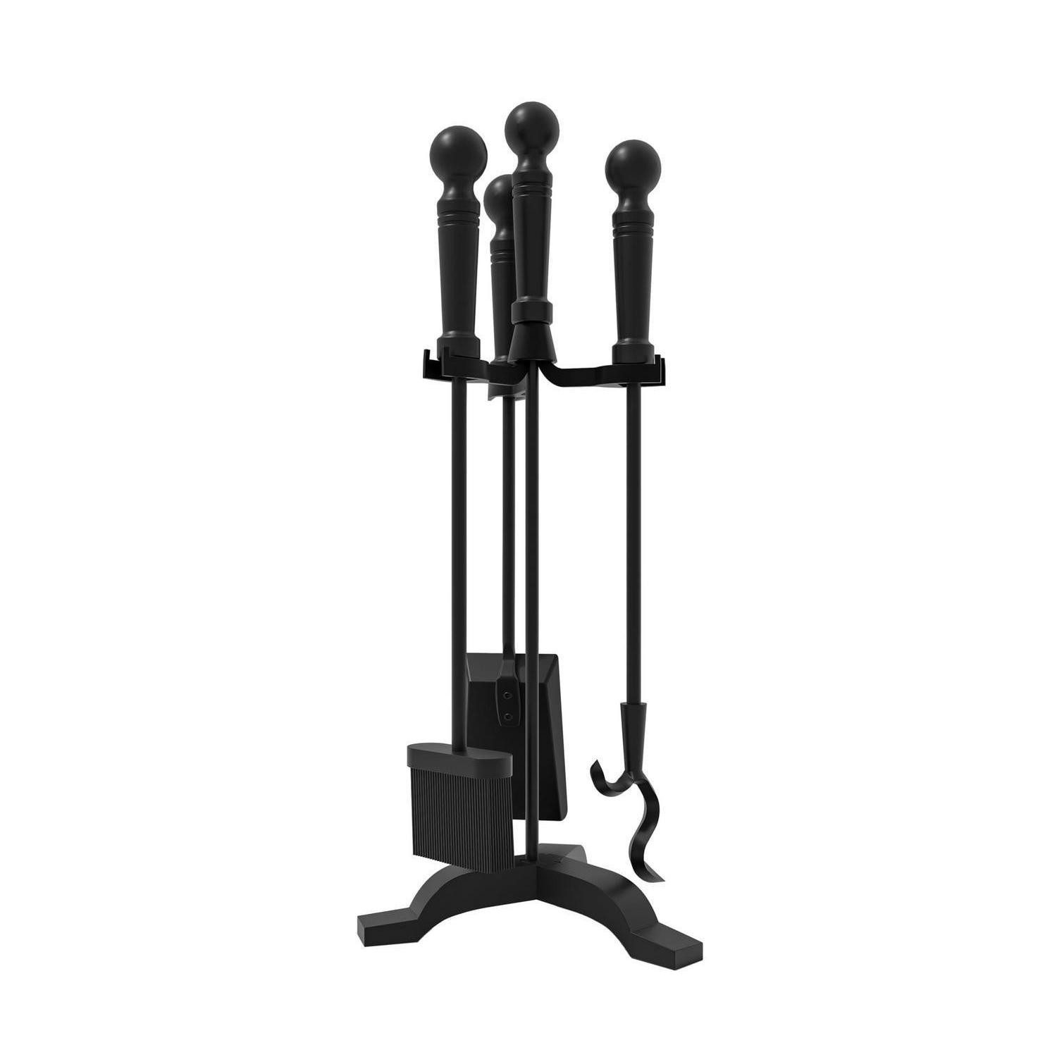 LuxusKollektion Kamingarnitur Kaminbesteck 4-teilig schwarz, (1-St)