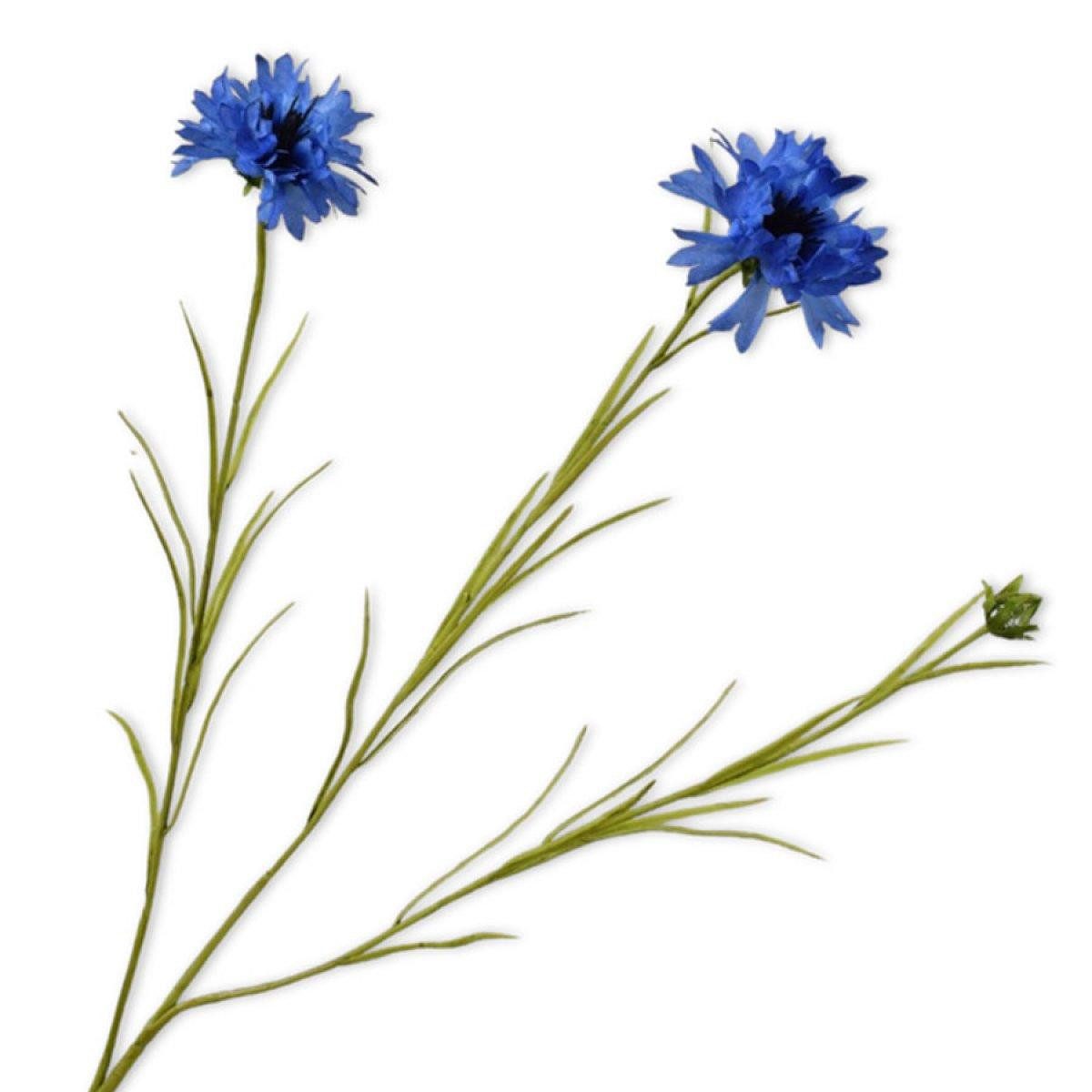 Künstliche Zimmerpflanze Seidenblume Kornblume Blau (65cm), SILK-KA