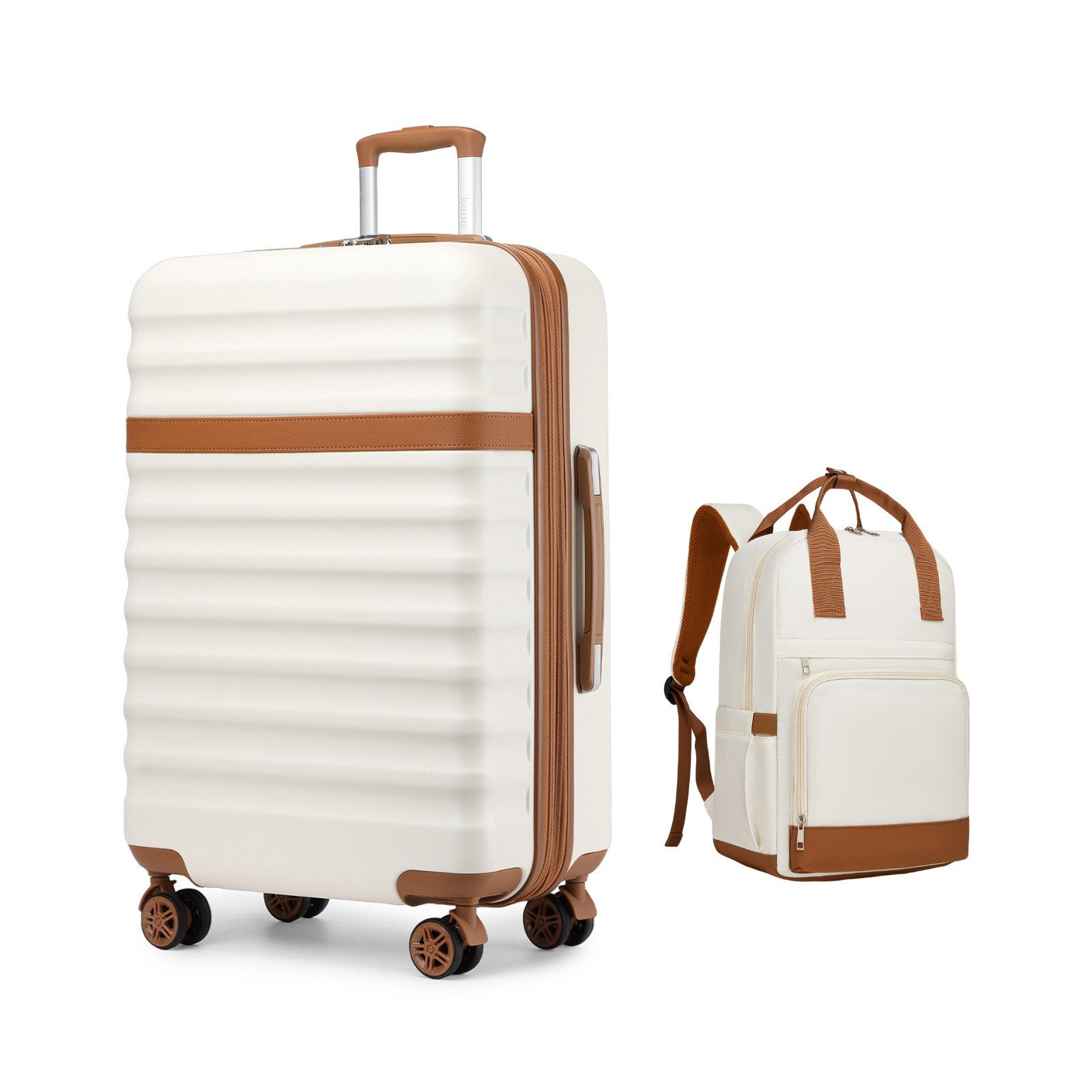 KONO Kofferset ABS+PC Hartschalen-Trolley (55/65/75 cm) + Laptop-Rucksack ( günstig online kaufen