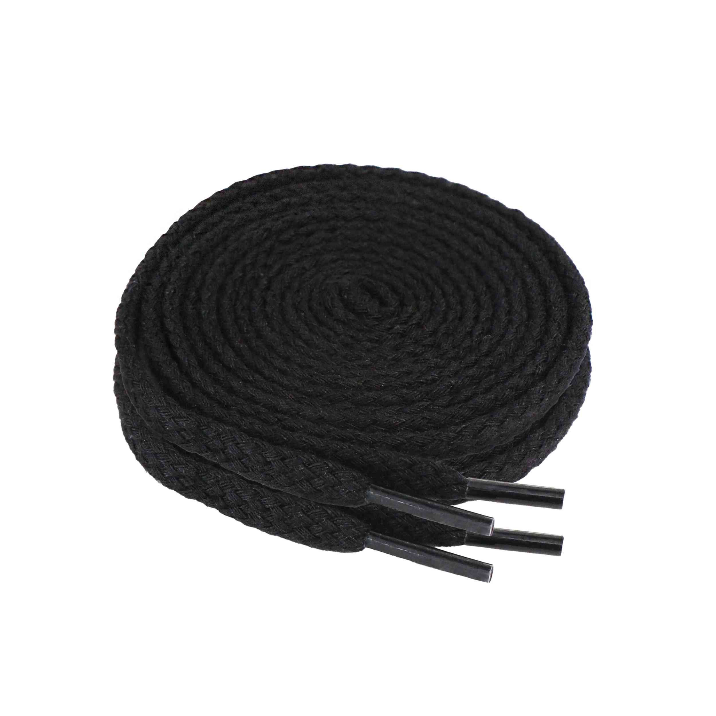 Schnürsenkel Schwarze runde Schnürsenkel 120cm – 1 Paar Baumwolle für Sneaker & All
