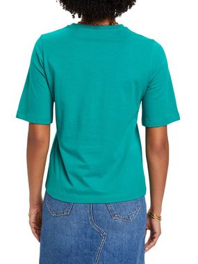 Esprit Collection T-Shirt Baumwoll-T-Shirt mit floraler Stickerei (1-tlg)