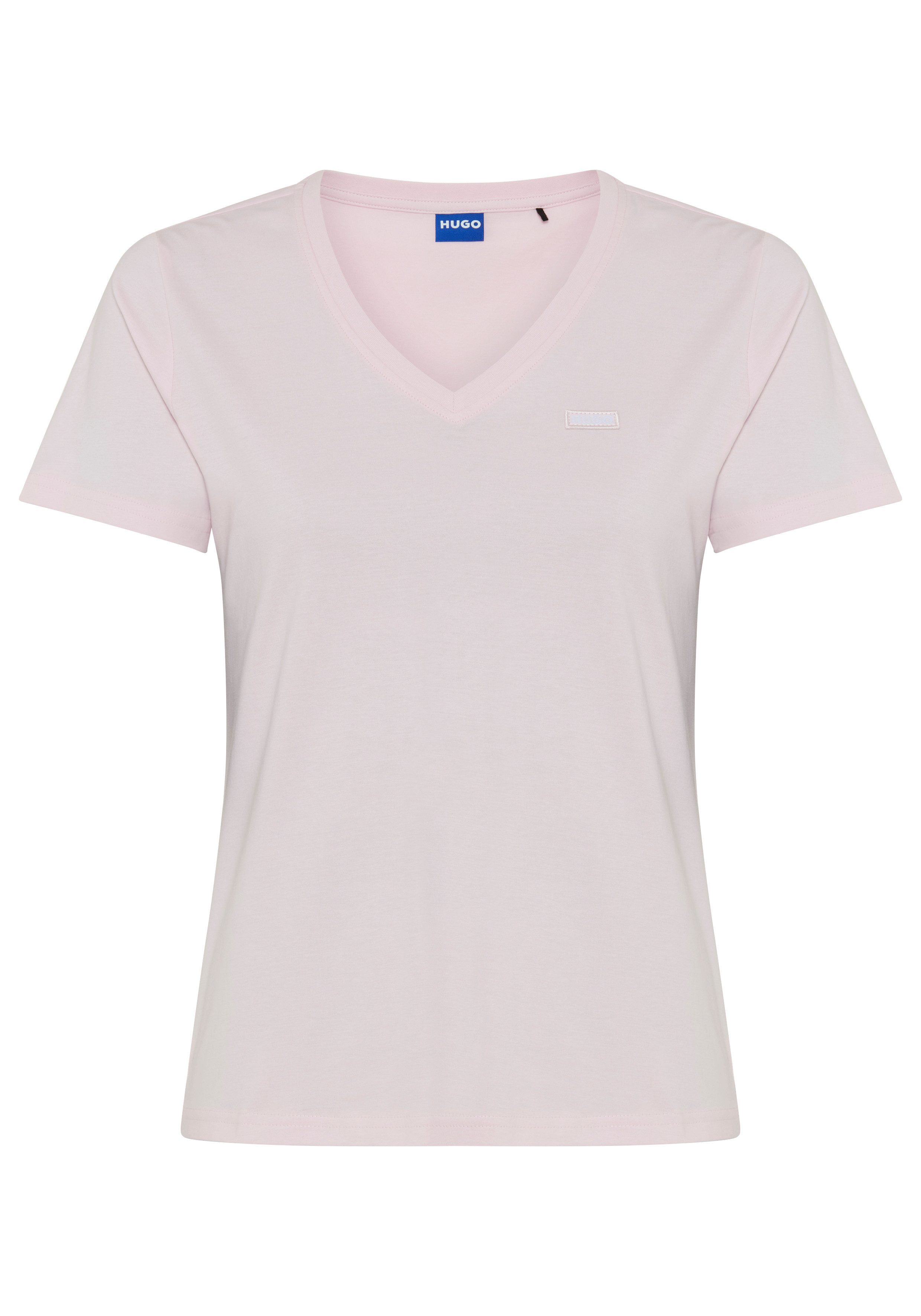 HUGO Blue T-Shirt Classic V mit Logo, V-Ausschnitt