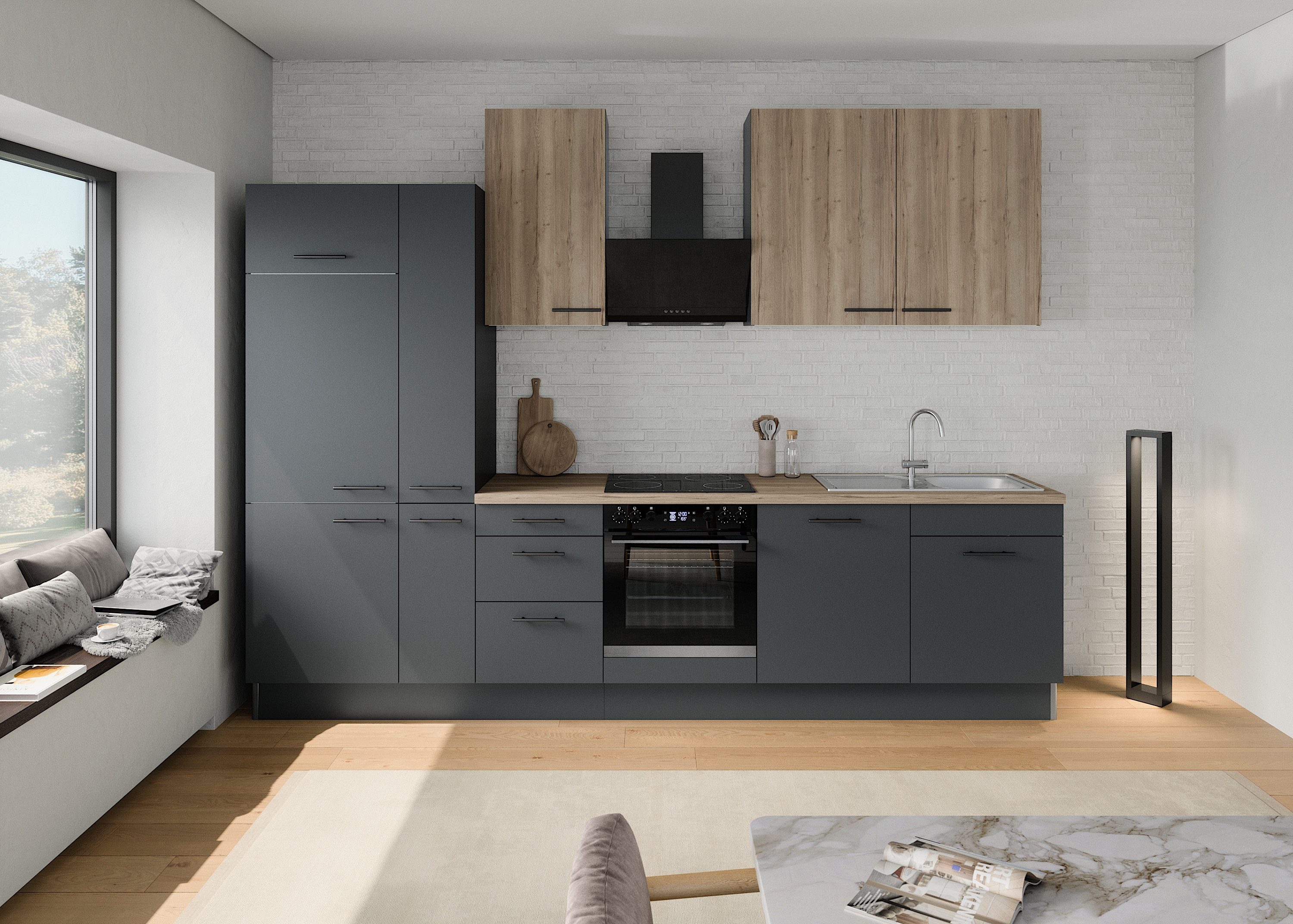 OPTIFIT Küchenzeile Fiona, Breite 320 cm, mit Hanseatic-E-Geräten,in Premiu günstig online kaufen