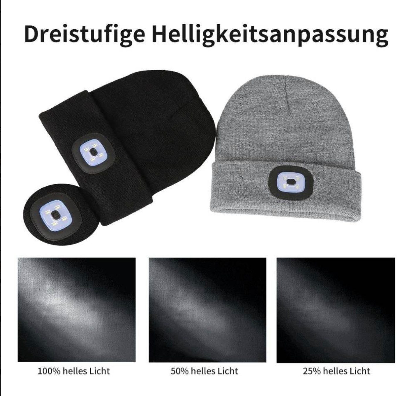 Solarandmore Strickmütze Mütze mit LED-Licht