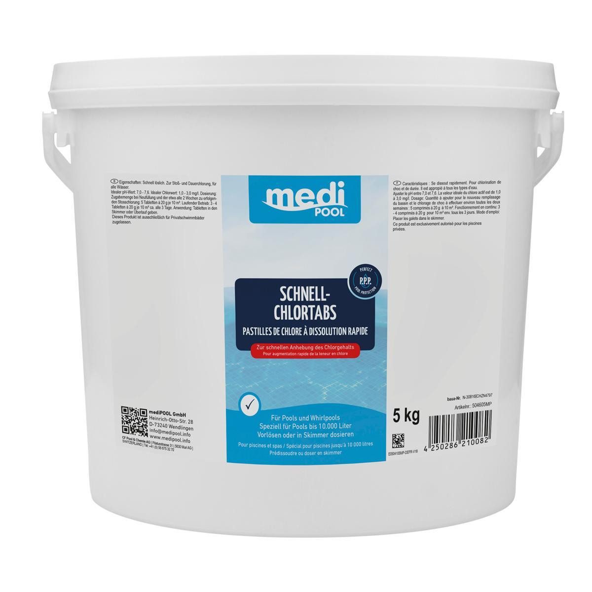 Poolpflege mediPOOL Schnell-ChlorTabs 5 kg