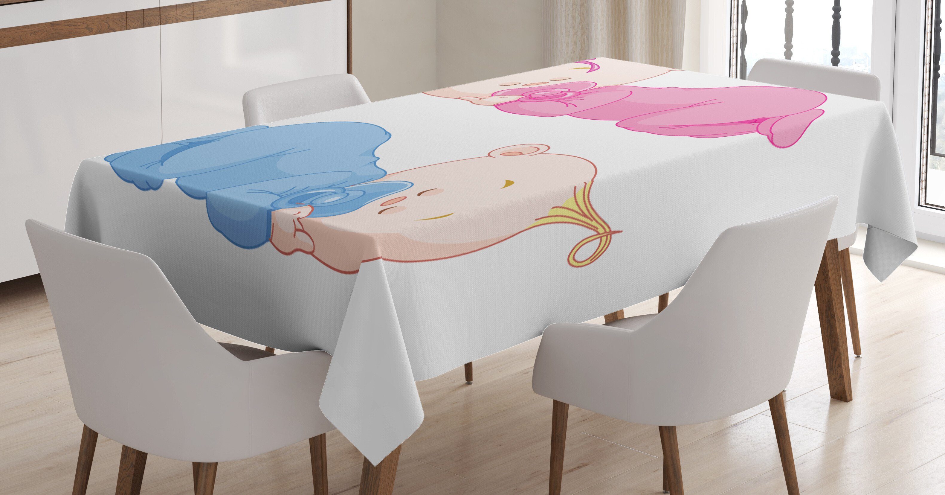 Abakuhaus Tischdecke Farbfest Waschbar Für den Außen Bereich geeignet Klare Farben, Baby 2 Charming Twins Asleep
