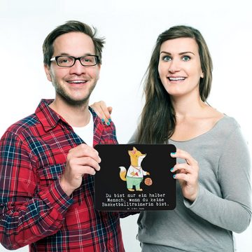 Mr. & Mrs. Panda Mauspad Basketballtrainerin mit Herz - Schwarz - Geschenk, Einzigartiges Maus (1-St)