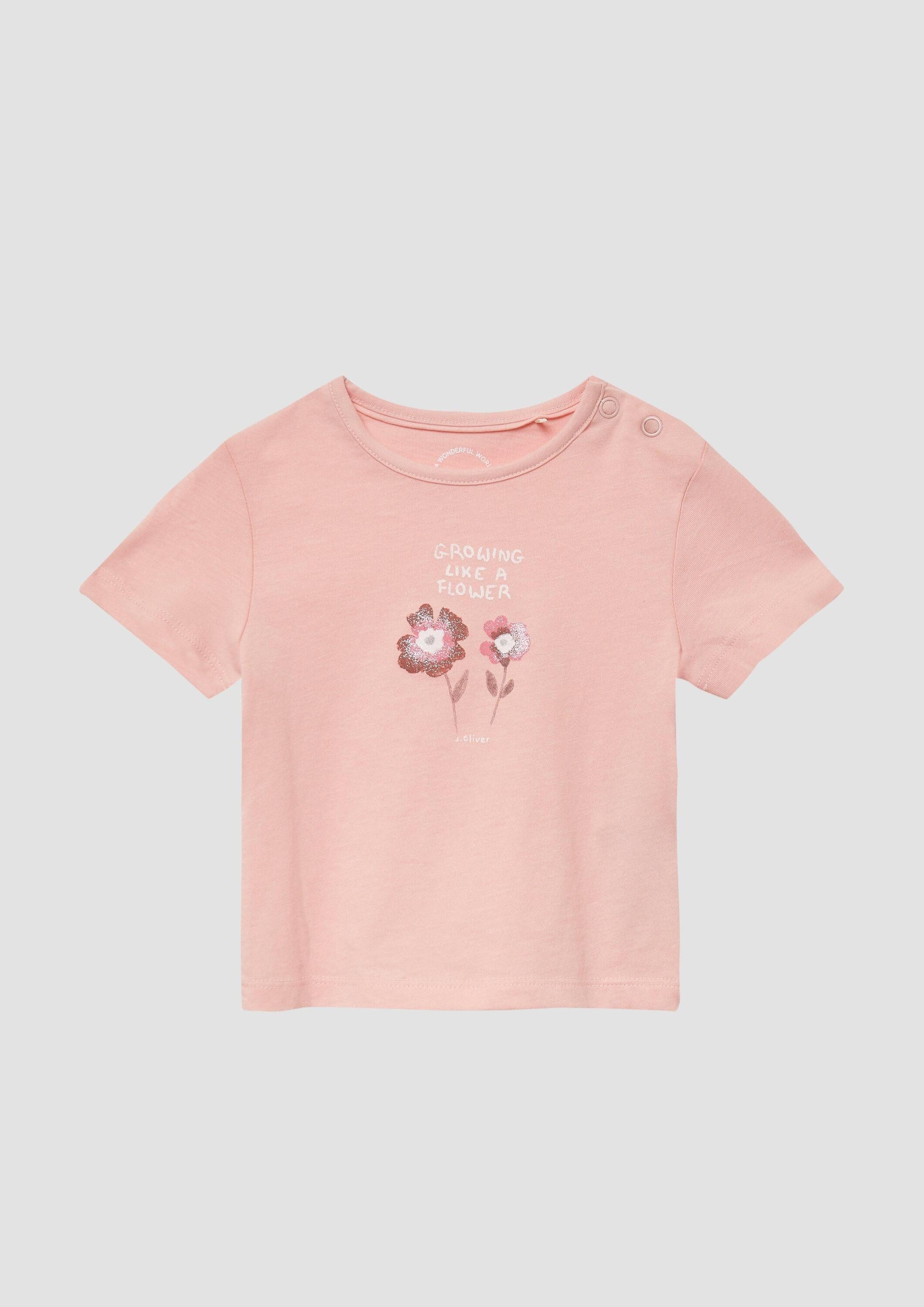 s.Oliver Kurzarmshirt T-Shirt Jersey-Shirt mit Glitzerprint