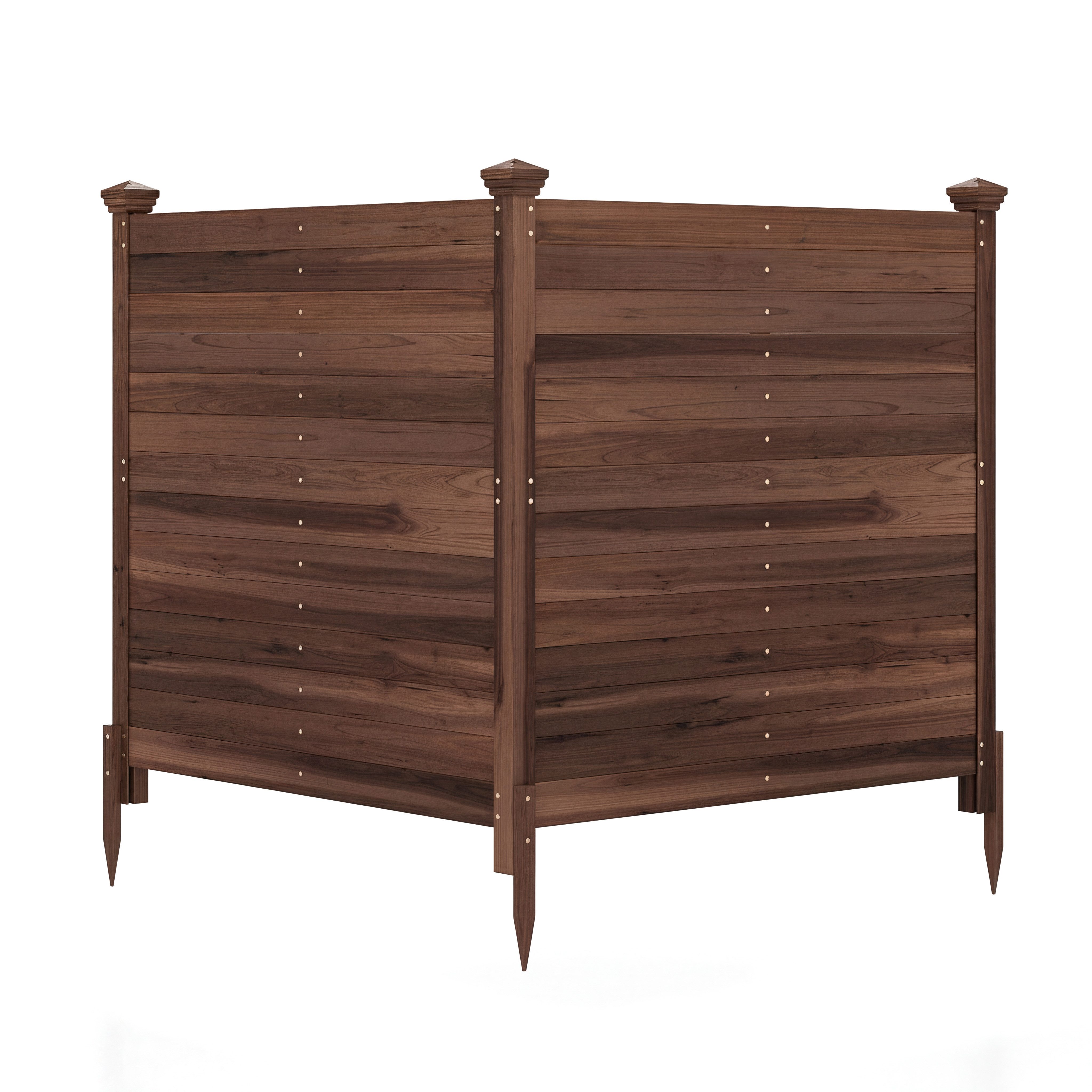COSTWAY Gartenzaun, (2-St), dekorativer Sichtschutzzaun, Zaun mit 3 Pfosten