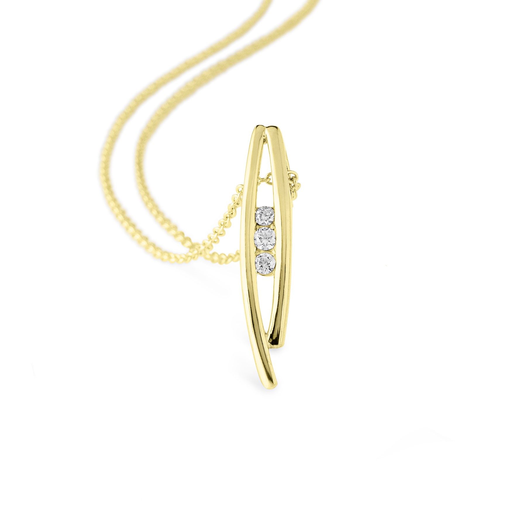 Orolino Kette mit Anhänger Gold 585 mit 3 natürlichen Brillanten zus. 0,10ct.