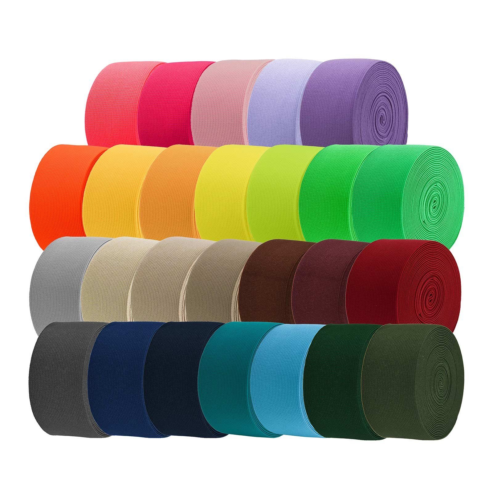 maDDma Gummiband 5m Gummiband 50 mm Gummilitze elastisches Band Bekleidungsgummi, pink