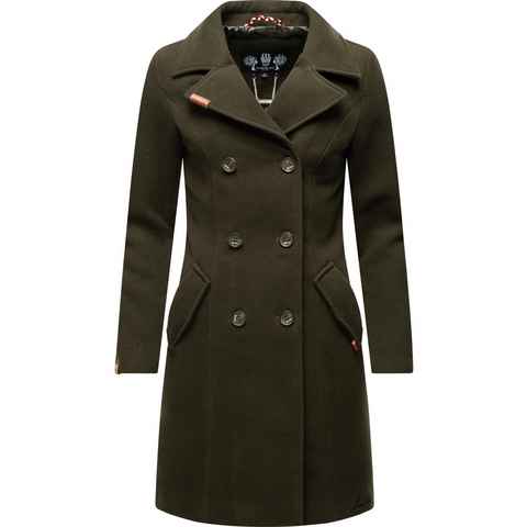 Marikoo Wintermantel Nanakoo edler Damen Trenchcoat in Wollmantel-Optik