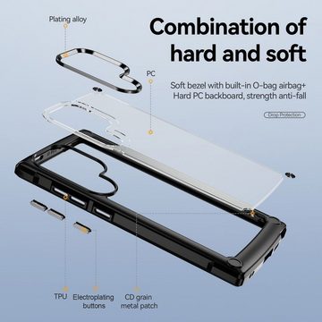 Wigento Handyhülle Für Samsung Galaxy S24 Ultra Schock TPU / PC verstärkte Ränder Hülle
