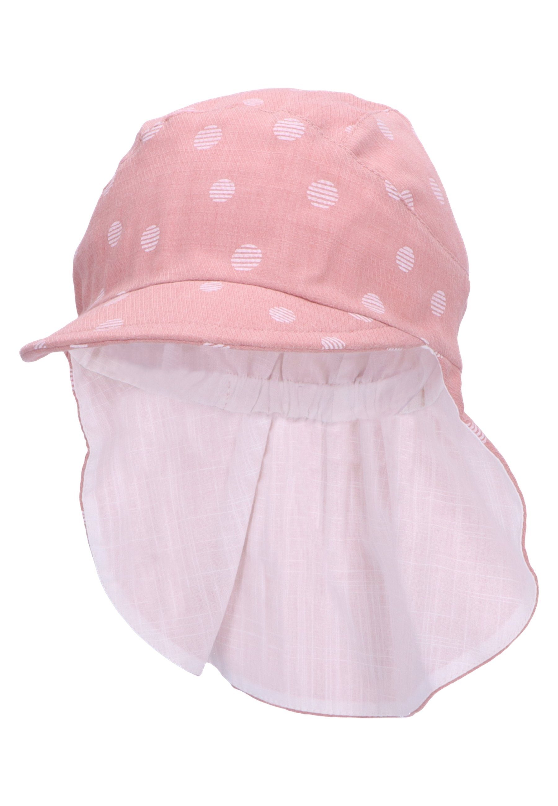 Sterntaler® Schirmmütze Schirmmütze Nackensch. (1-St., idealer bedruckt Größenregulierungsband Kinder) Babyhut mit mit Nackenschutz Punkte Motiven mit Sonnenschutz süßen für Sommermütze