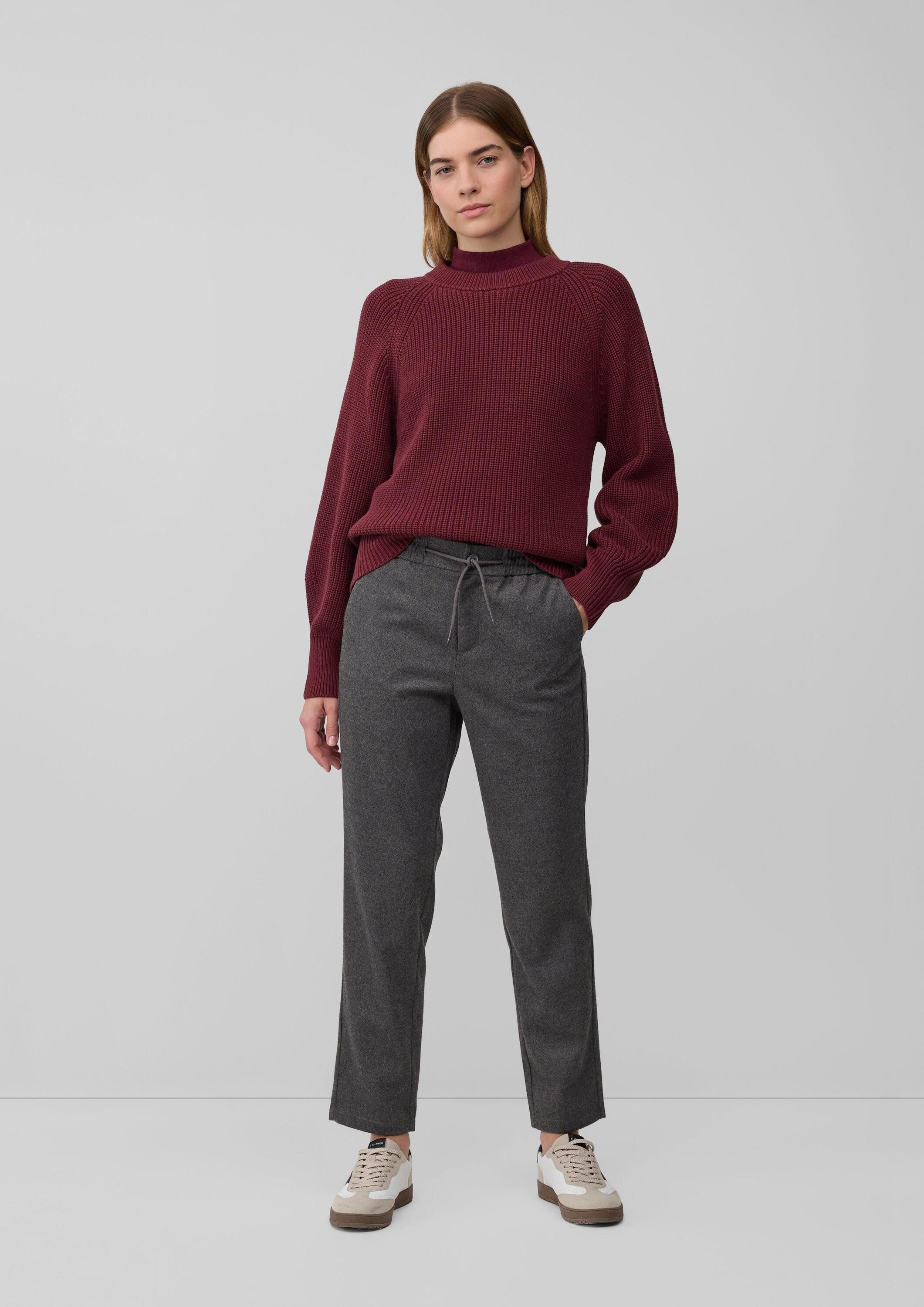 s.Oliver Chinos Hose 7/8-Flanell-Hose mit Elastikbund