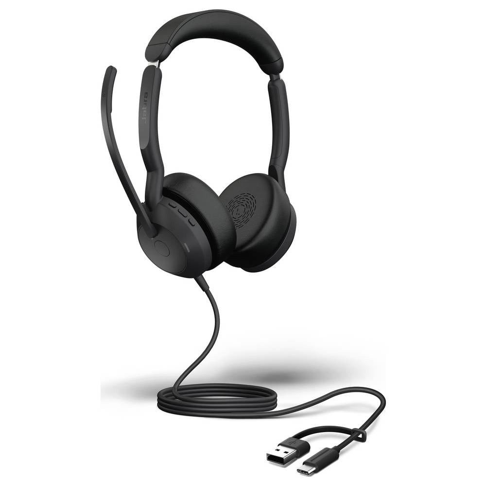 Jabra Headset, USB-C/A + Bluetooth, Stereo, UC-zertifiziert 25089-989-799 Kopfhörer (Headset, Mikrofon-Stummschaltung, Lautstärkeregelung)