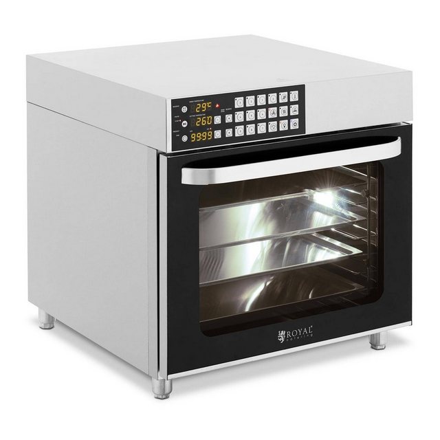 Royal Catering Minibackofen Heißluftofen – 2800 W – Timer – 6 Funktionen – 4 Bleche