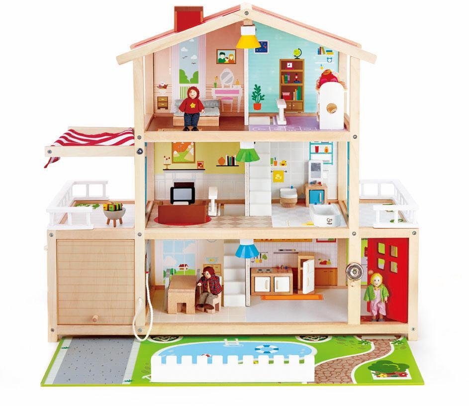 Hape Puppenhaus Puppen-Villa, inkl. Puppenmöbel günstig online kaufen
