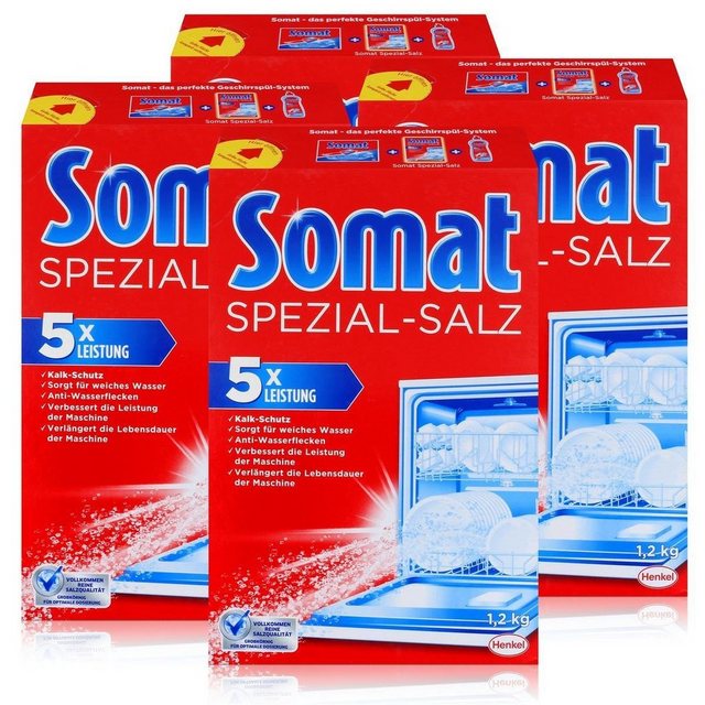 Somat Somat Spülmaschinen Spezial-Salz 1,2kg – Anti-Wasserflecken (4er Pack) Spülmaschinenreiniger