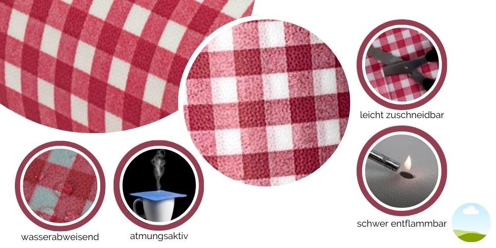 Sensalux Tischläufer Sensalux Tischläufer, stoffähnliches Weiß-Rot Karomuster, Breite wählbar + Vlies, Farbe