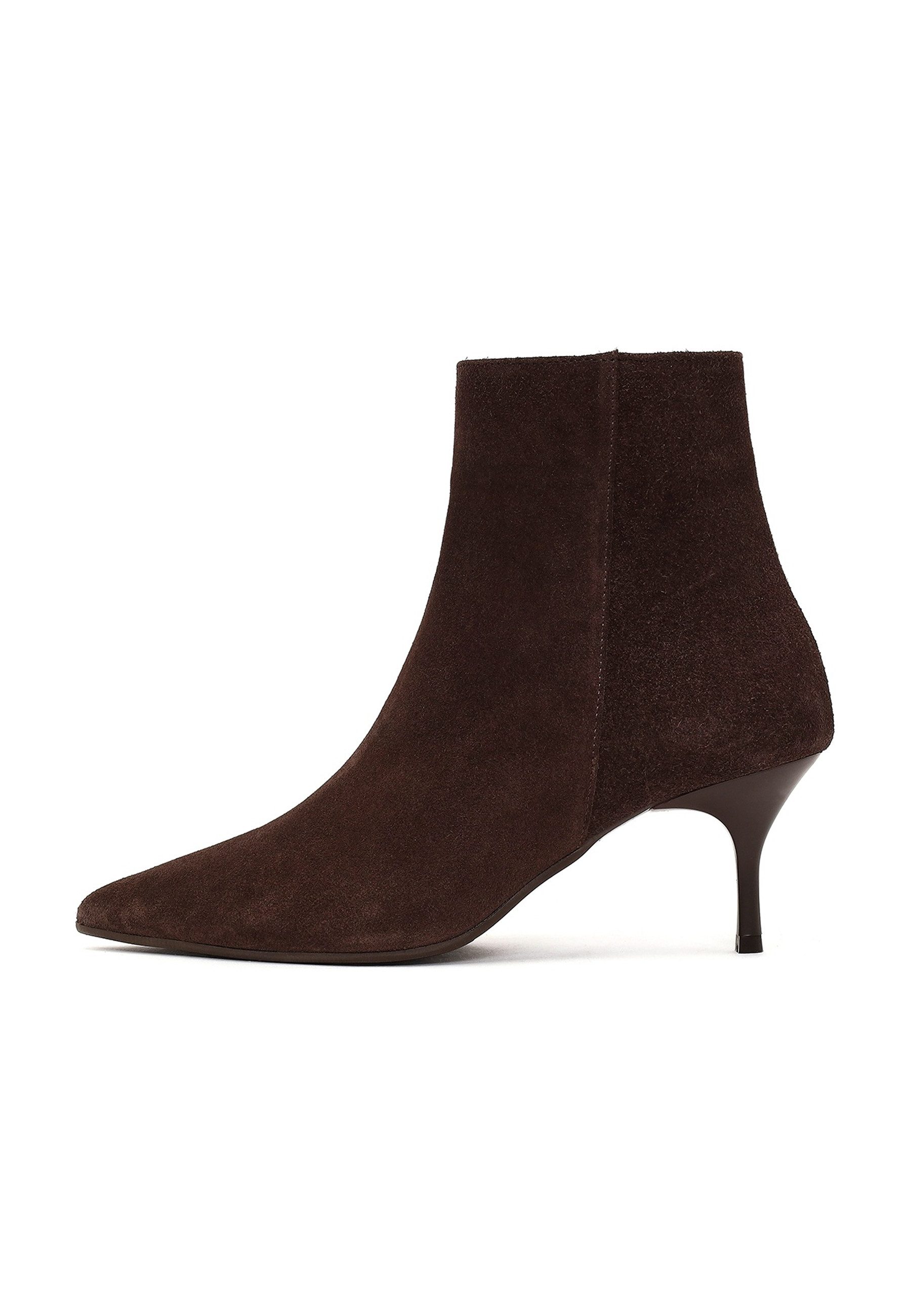Derimod Stiefeletten Aus Echtem Wildleder Mit Kitten-Absatz Ankleboots