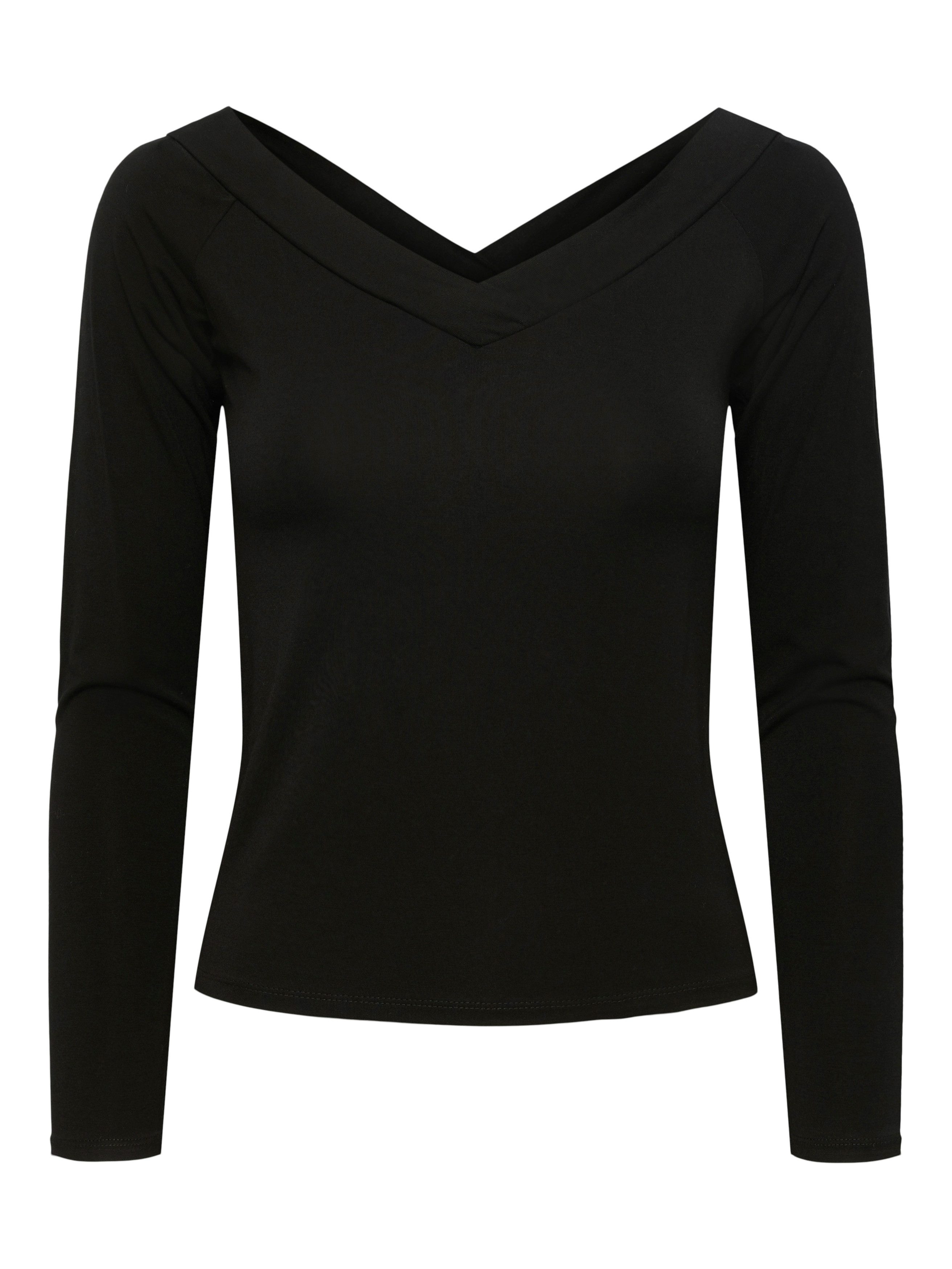 Langarmshirt PCMALIVA LS OFF SHOULDER V-NECK TOP NOOS