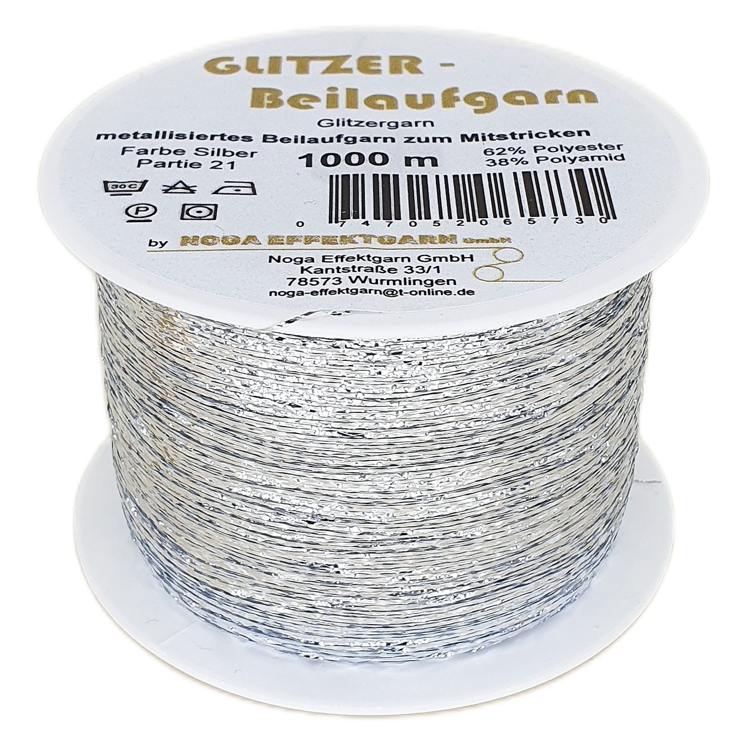 NOGA EFFEKTGARN GmbH Glitzer Beilaufgarn auf 1000 Meter Spule Effektgarn