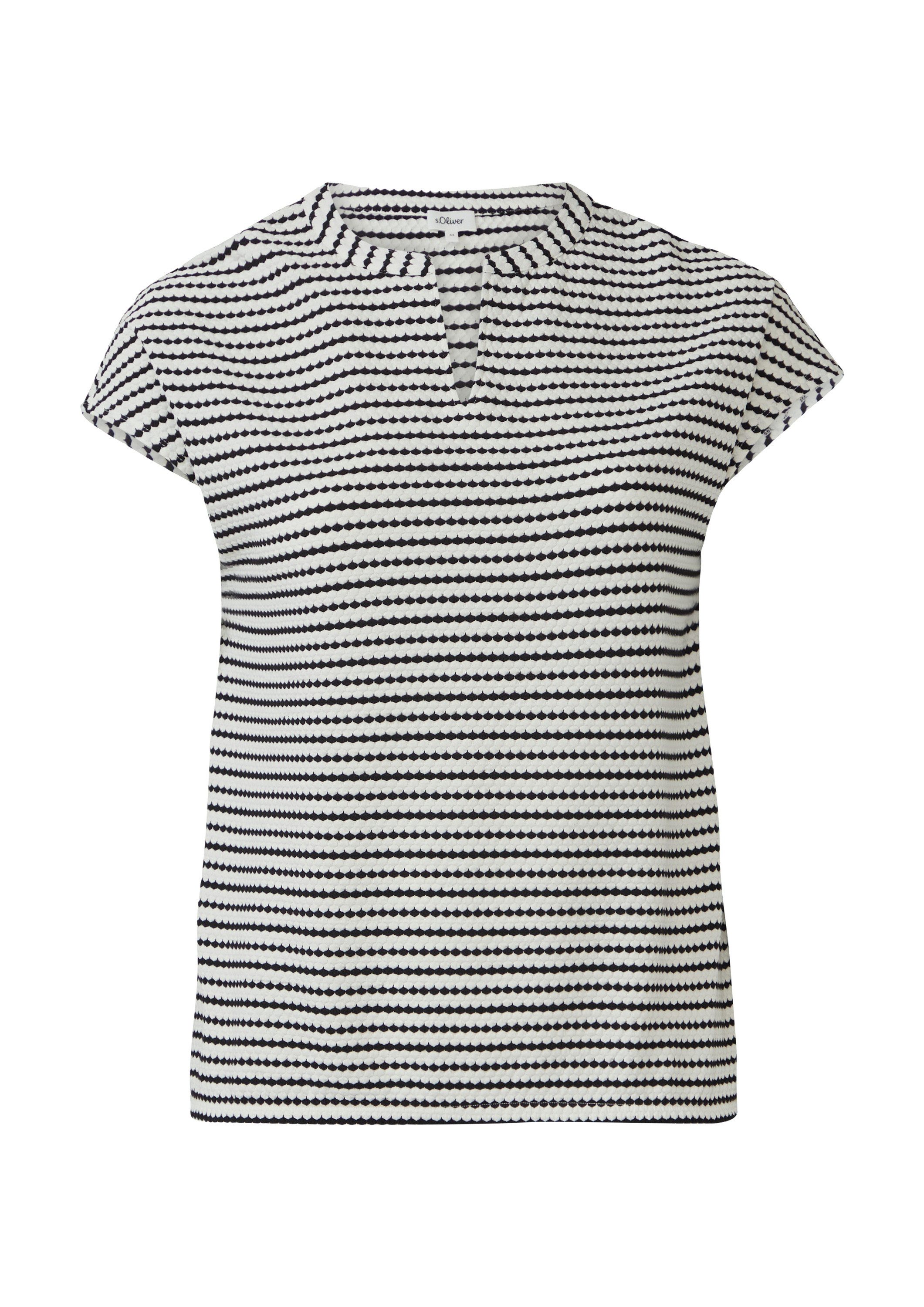 s.Oliver Muskelshirt T-Shirt Strukturiertes T-Shirt im O-Shape