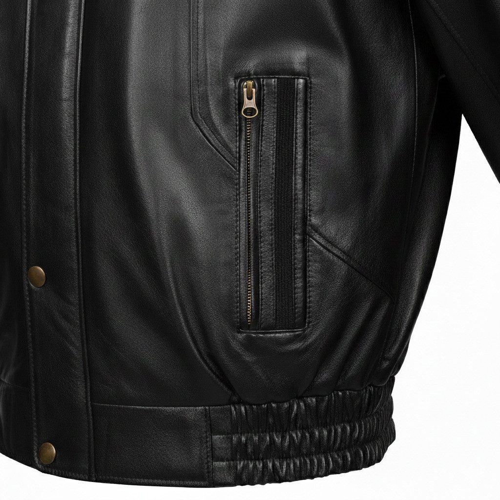 Mouflon Lederjacke Harry Herren-Blouson aus echtem Lammnappa-Leder mit elastischem Bund