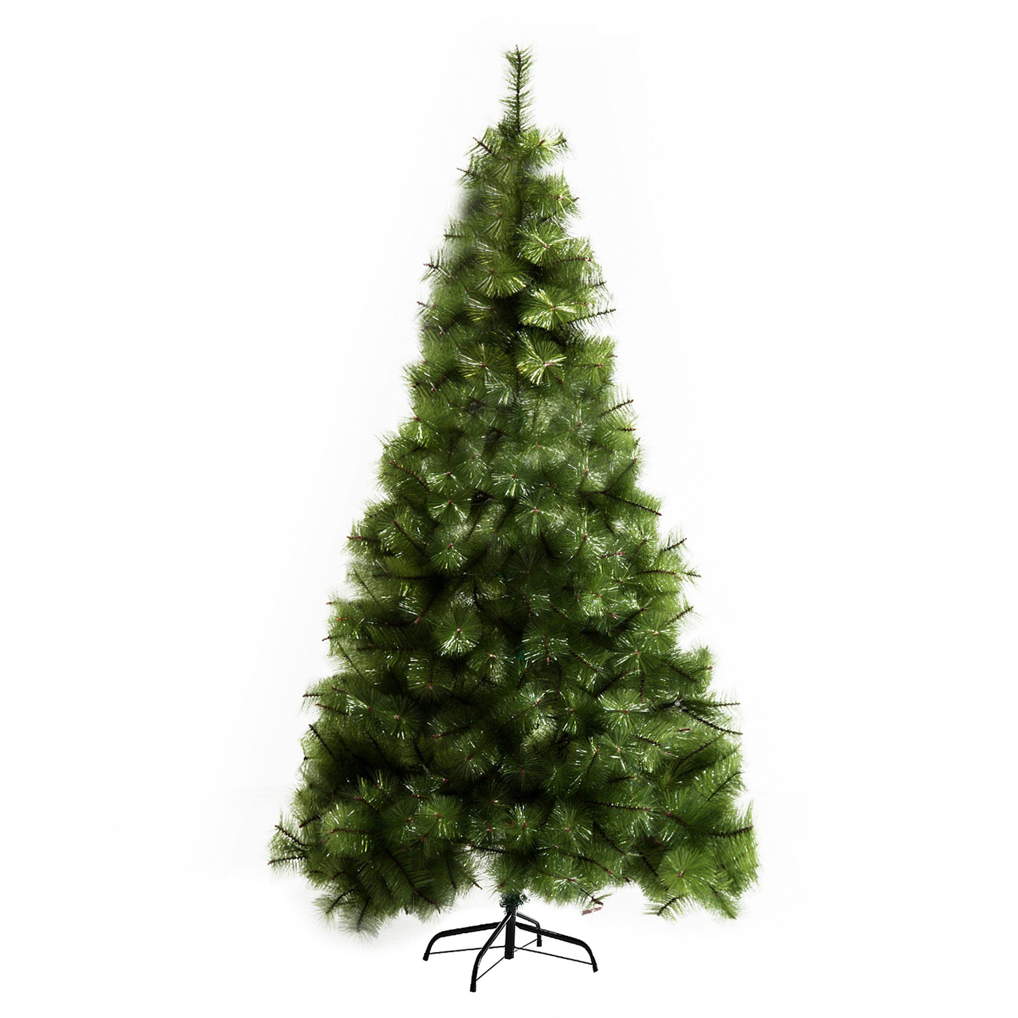 HOMCOM Künstlicher Weihnachtsbaum Christbaum Ästen Dichte Zweige PET Metall, Tannen, 90 x 210cm (BxH), grün